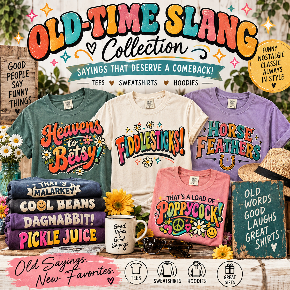 Old-Time Slang Shirts, Sweatshirts & Hoodies | Funny Vintage Sayings