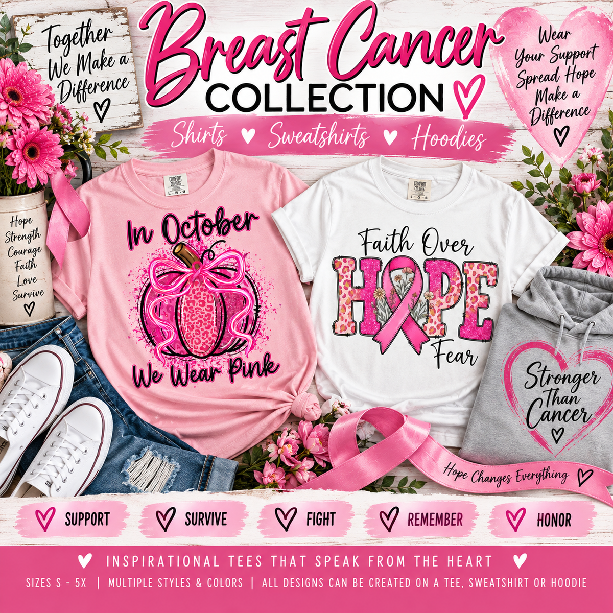 Breast Cancer Shirts, Sweatshirts & Hoodies | Pink Ribbon & Support Tees