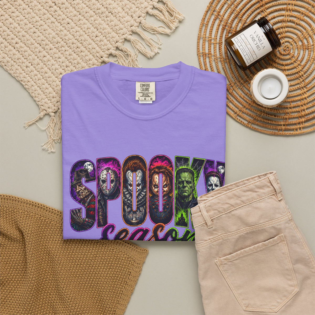 Spooky Season Tee Shirt Halloween Vintage Horror Graphic