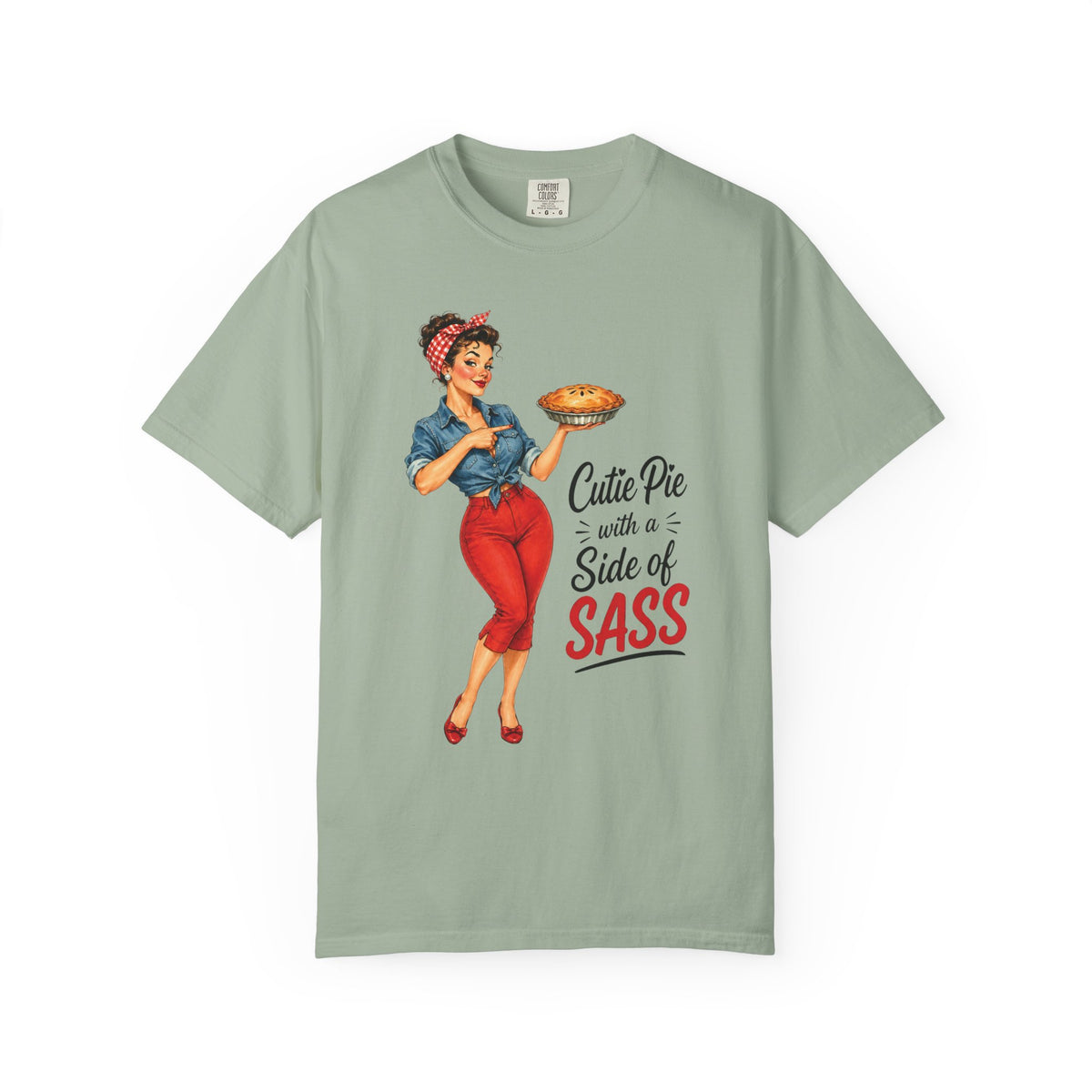 T Shirt Cutie Pie with a Side of Sass Retro Pin Up Tee
