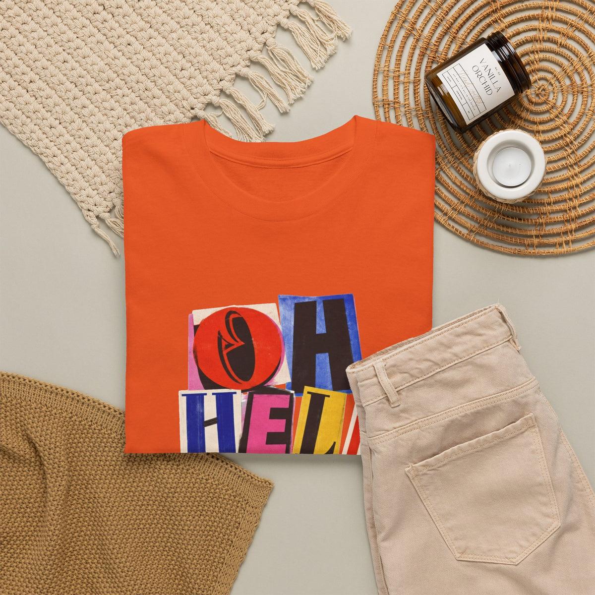 Oh Hell Naw Graphic Tee Colorful Retro Statement Shirt