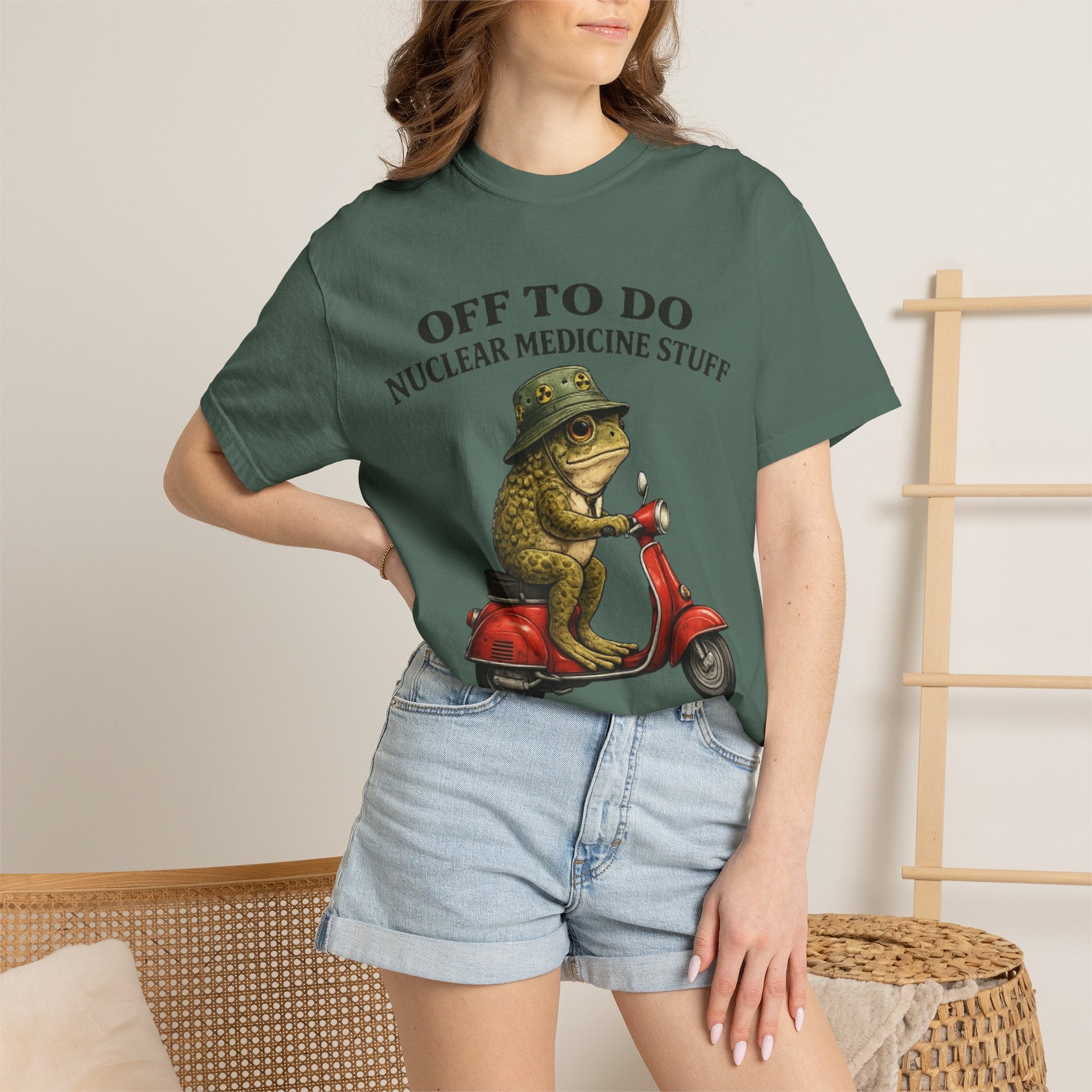 Nuclear Medicine Frog Scooter T-Shirt  Off To Do Nuclear Medicine Stuff