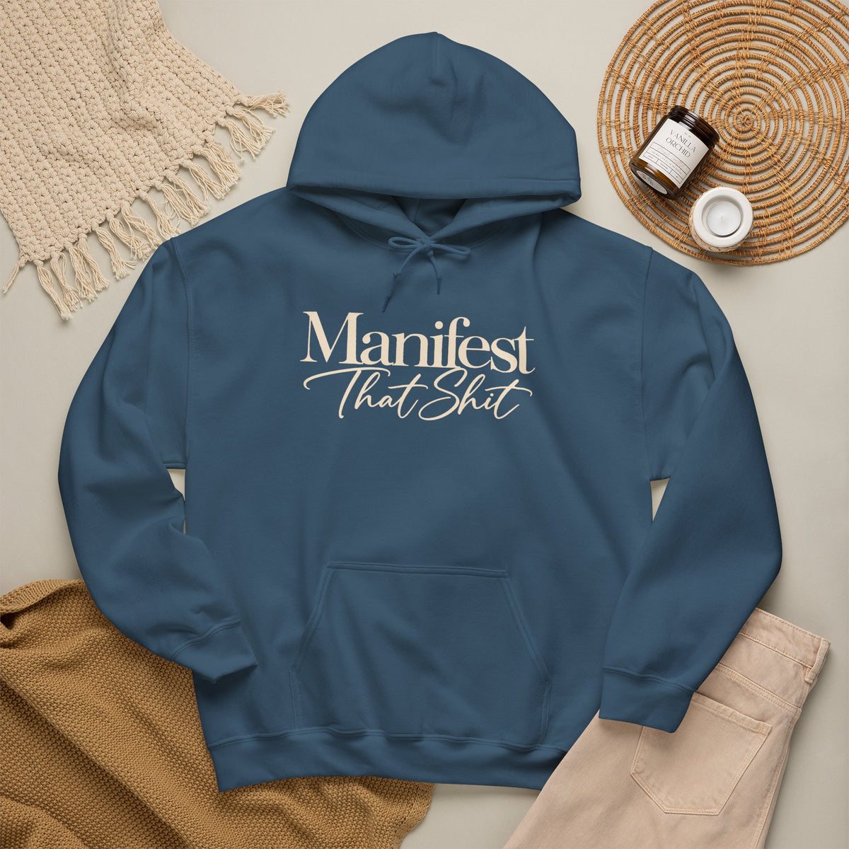 Hoodie Manifest That Shit Minimal Script Pullover