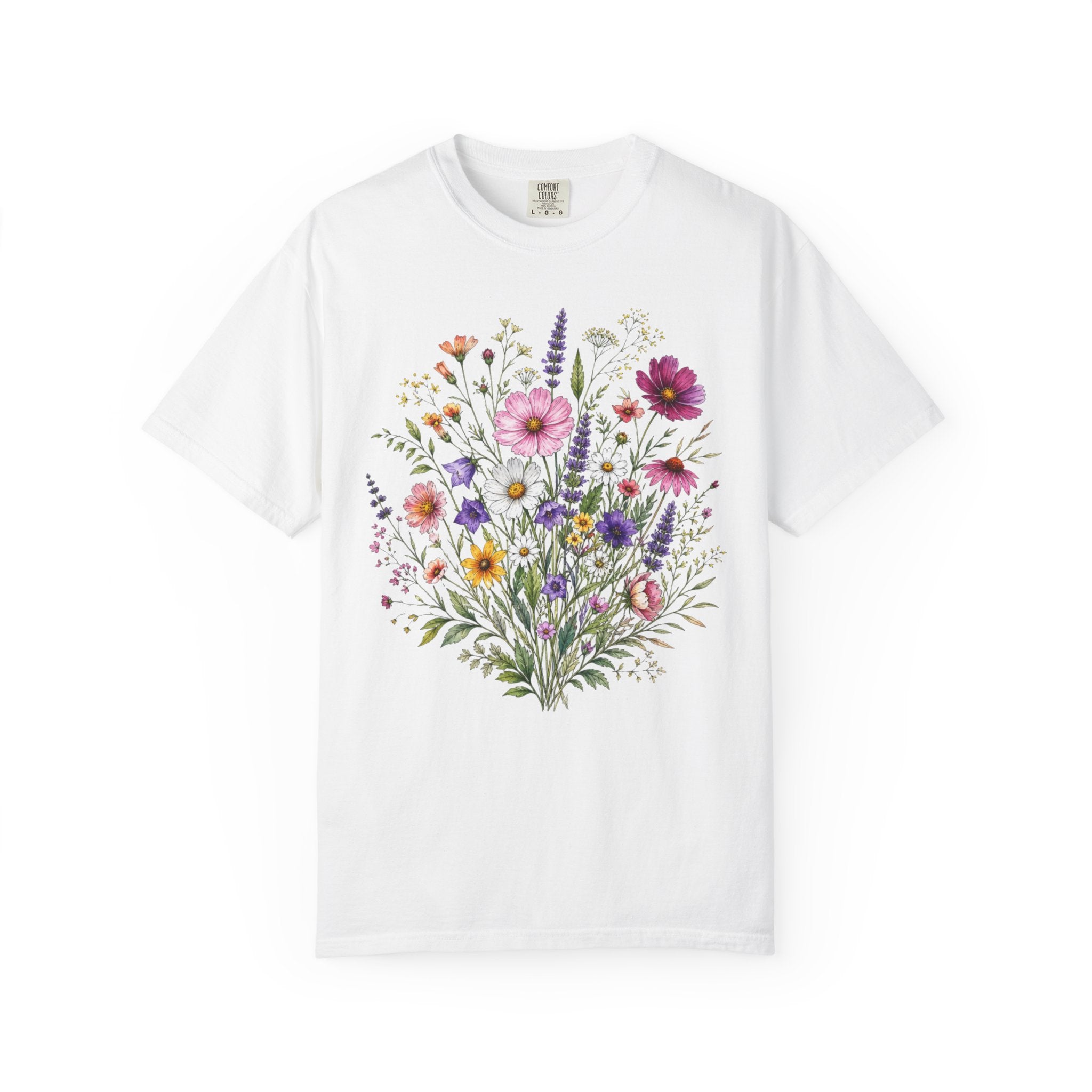 Floral Bouquet T Shirt Wildflower Garden Graphic Tee