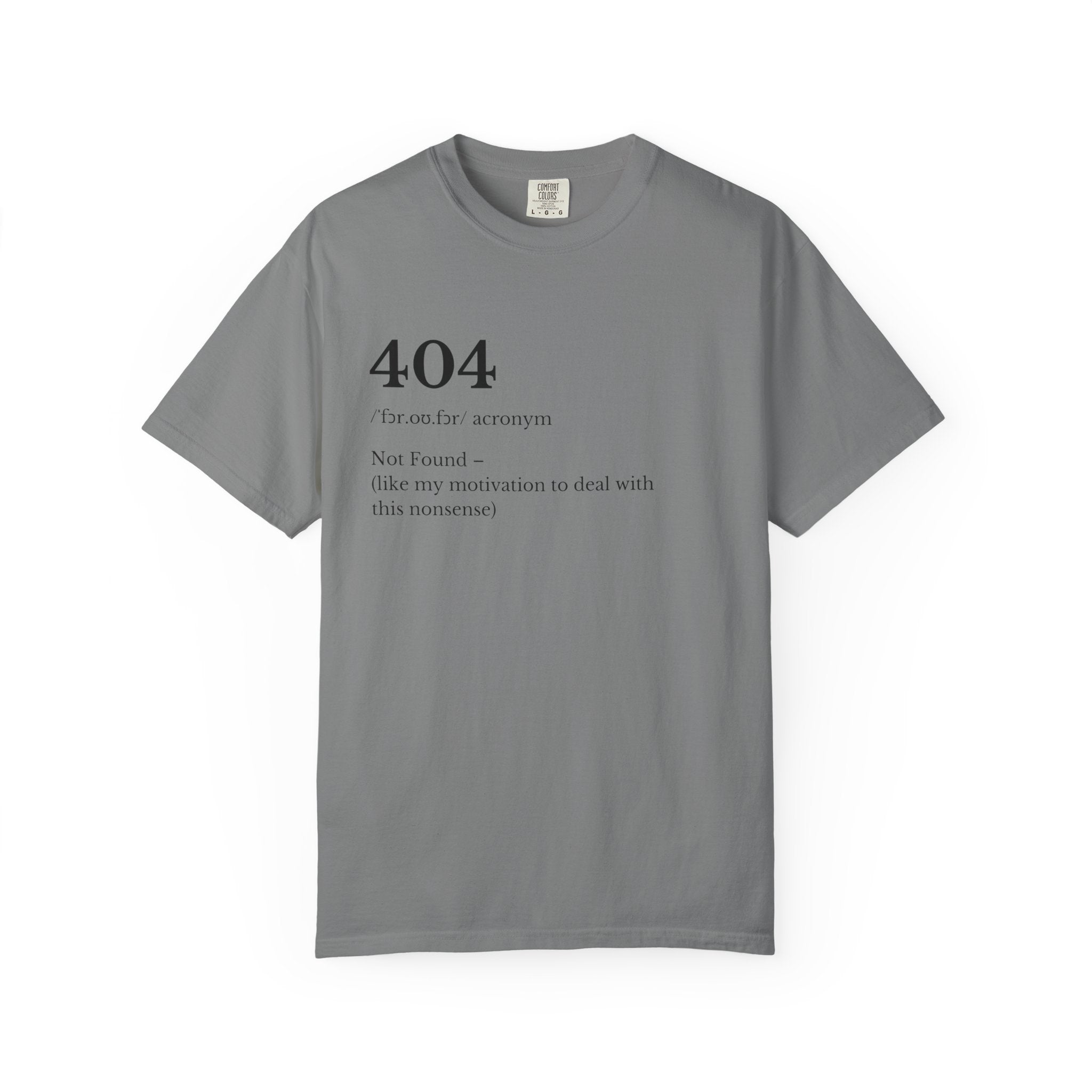 404 Not Found Definition Tee Minimalist Tech Humor T Shirt