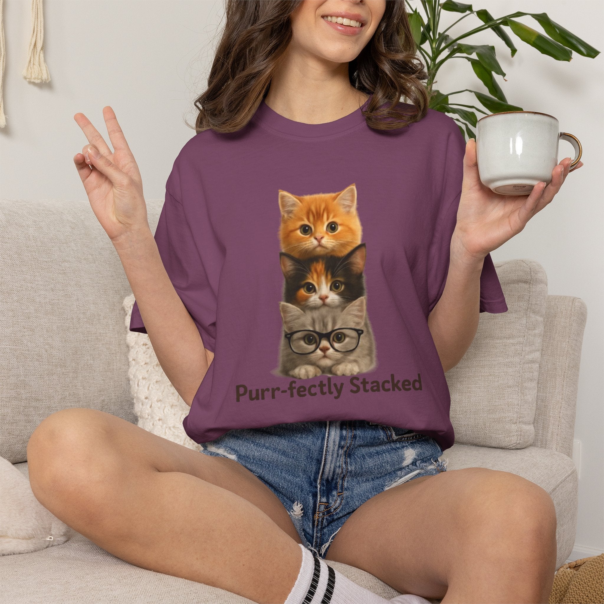 Purr fectly Stacked Cat T Shirt