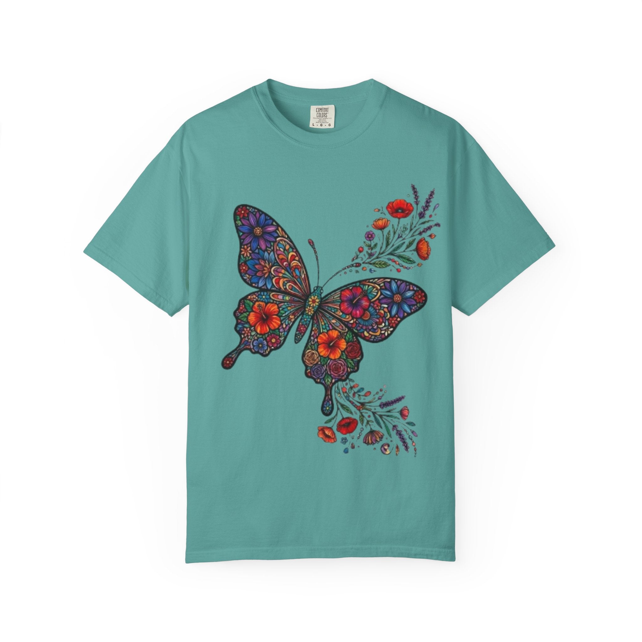 Floral Mosaic Butterfly T Shirt