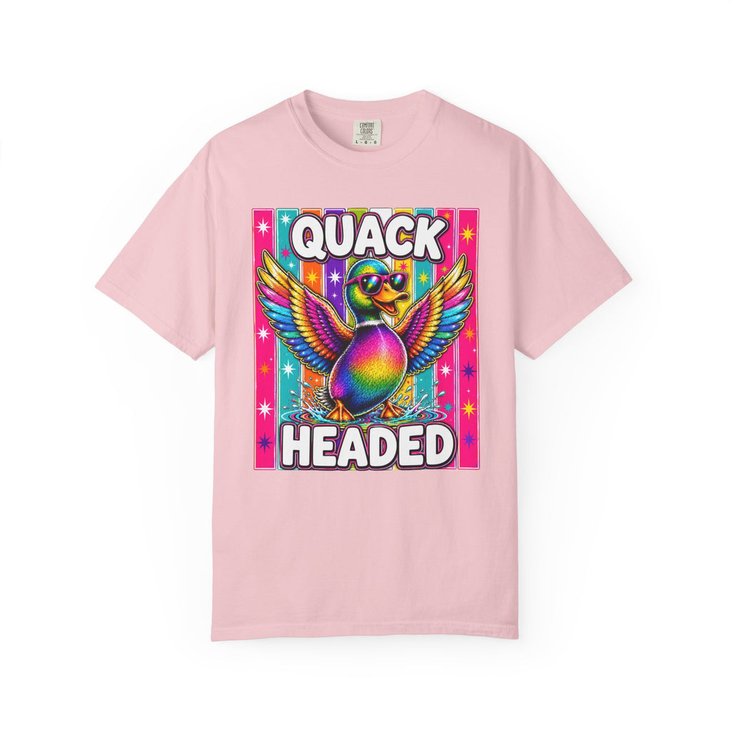 Quack Headed Duck T Shirt Vibrant Retro Rainbow Duck Graphic Tee