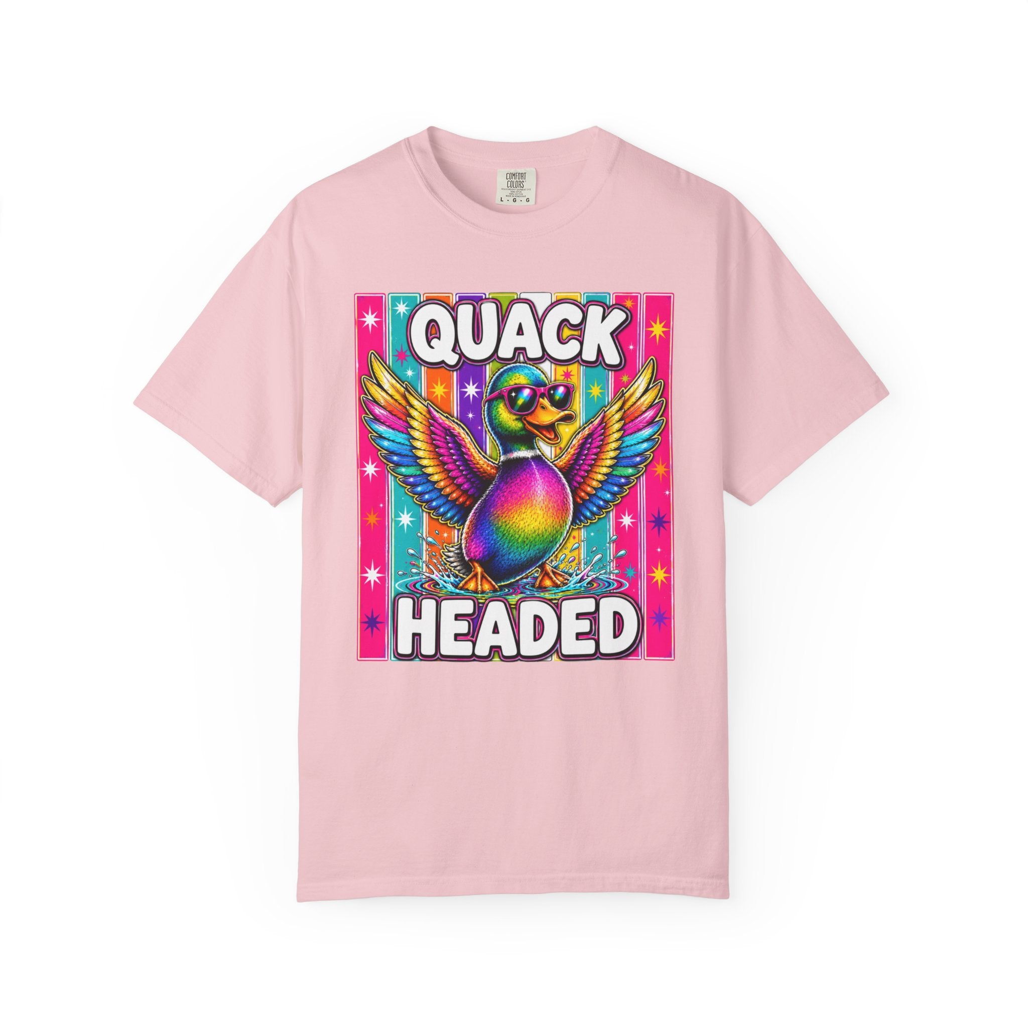 Quack Headed Duck T Shirt Vibrant Retro Rainbow Duck Graphic Tee