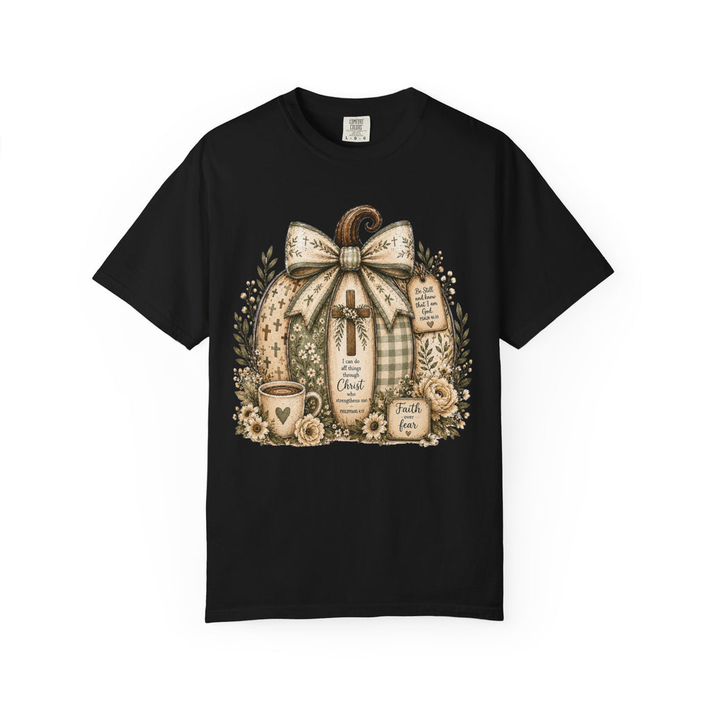 Pumpkin Blessings Tee Rustic Autumn Pumpkin with Grateful Heart Design