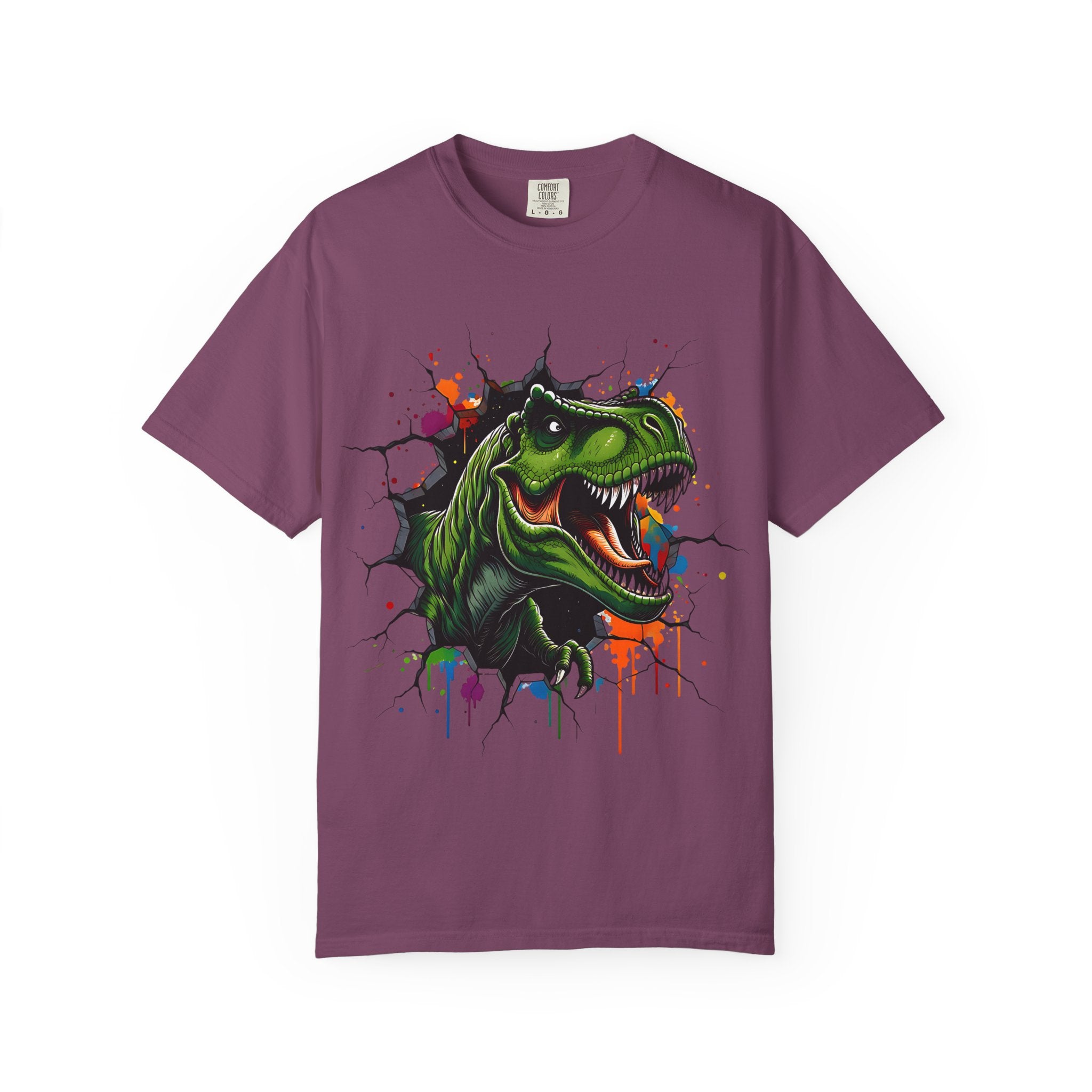 T Rex Burst Graphic T Shirt Colorful Dino Head Tee
