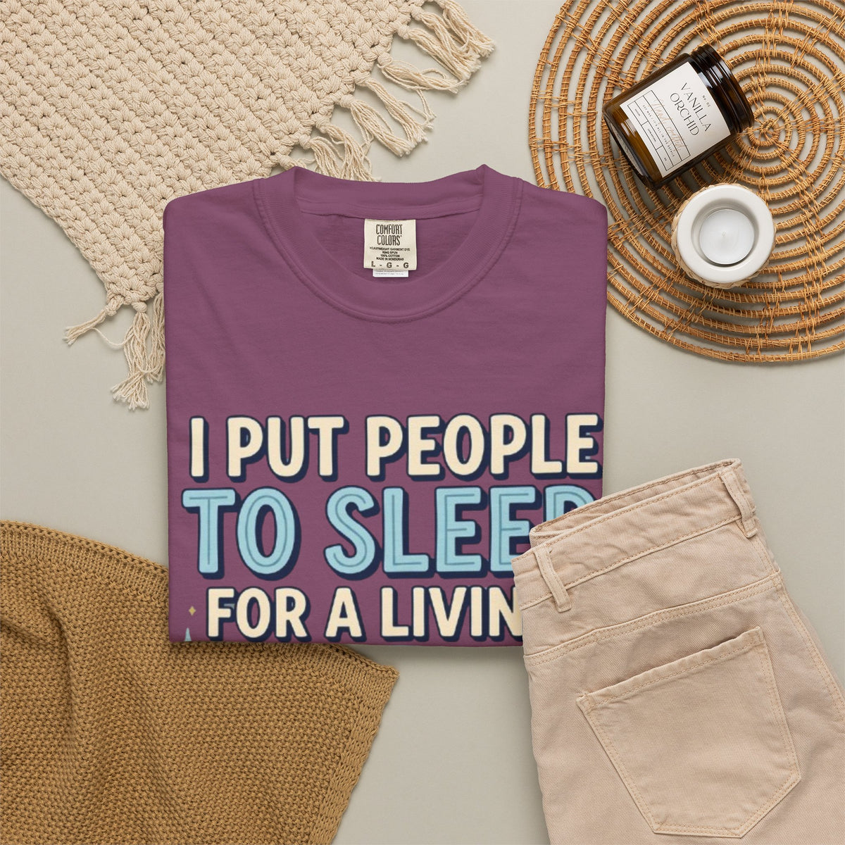 RN Anesthetist T‑Shirt I Put People To Sleep For A Living Nurse Anesthesia Tee