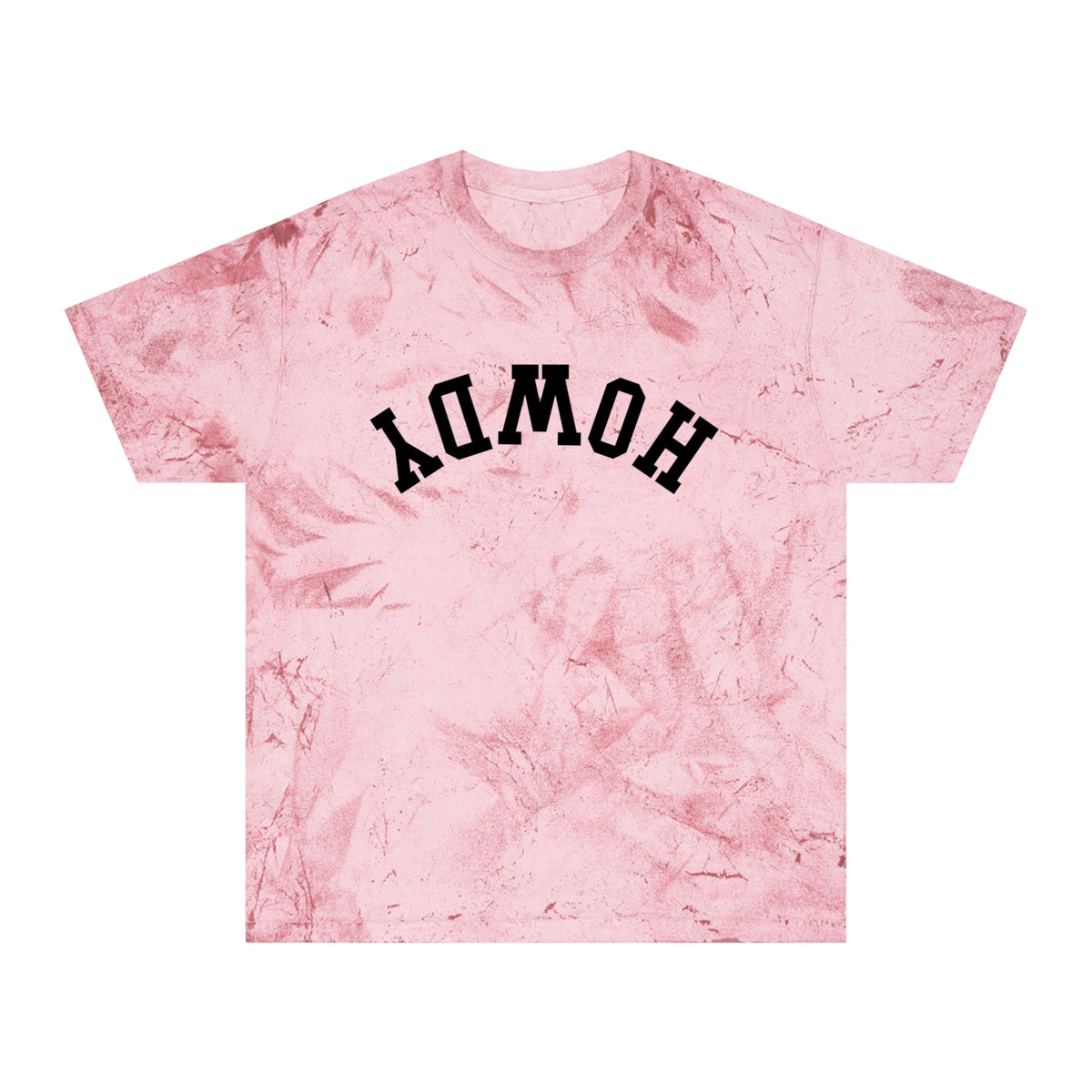 Tie-Dye Howdy Tee Shirt Vintage Yellow Marble Graphic Tee