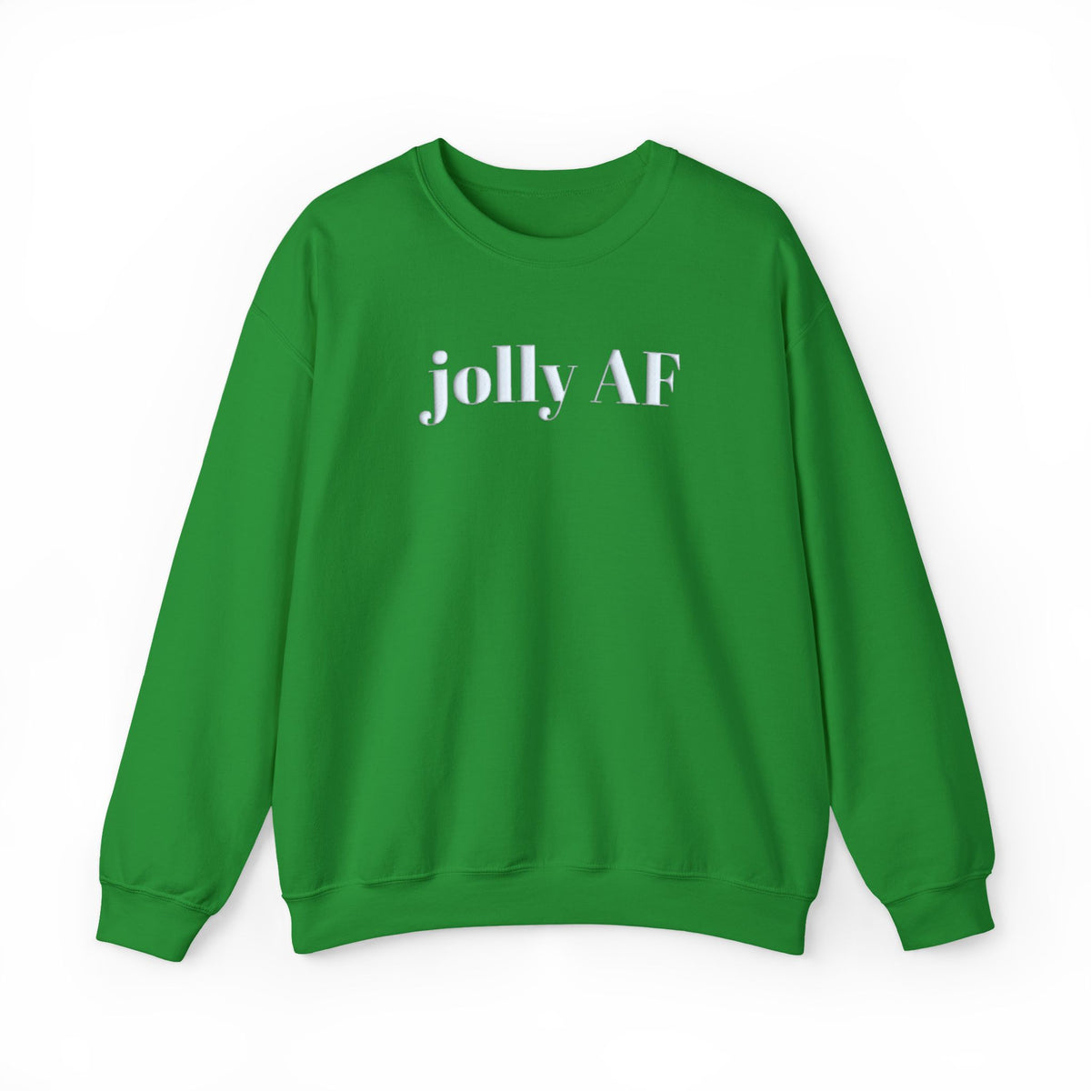 Jolly AF Puff Print Sweatshirt, Funny Christmas Crewneck, Sarcastic Holiday Sweater, Minimalist Christmas Shirt, Gift for Her