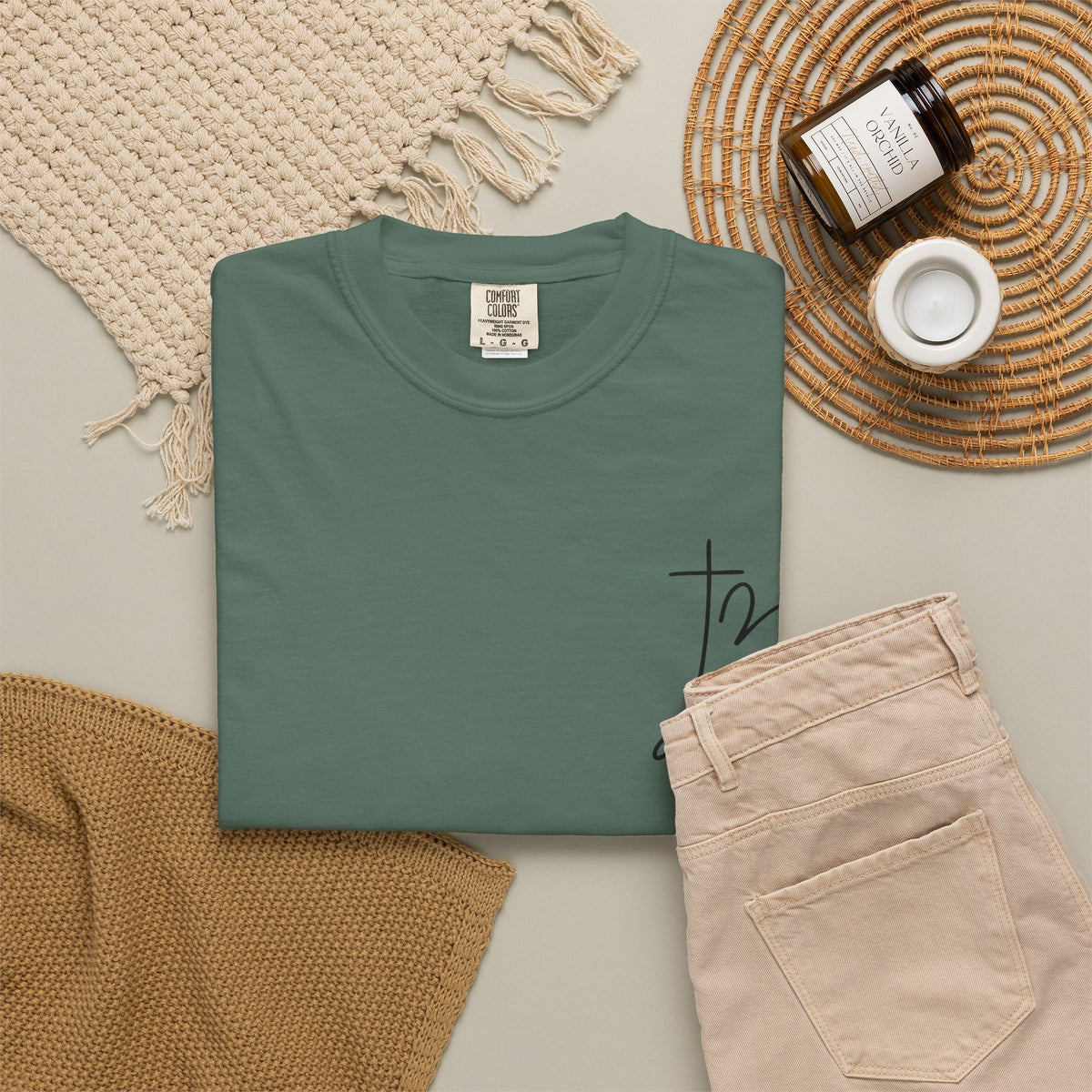 T-Shirt  Stronger Than the Storm Script Chest and Back Tee