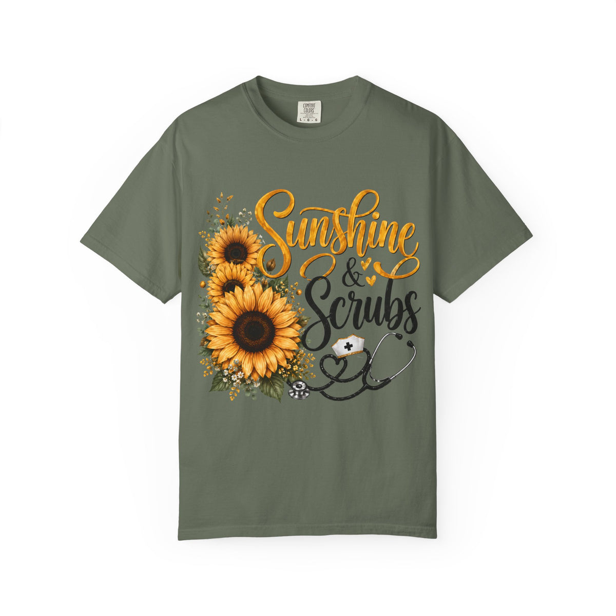 Sunshine and Scrubs Sunflower Nurse T Shirt