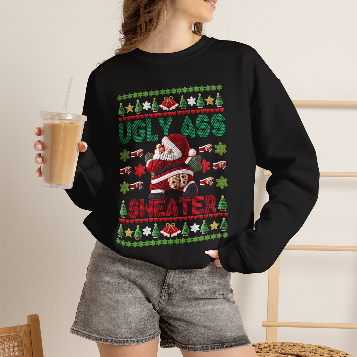 Funny Ugly Christmas Sweater, Ugly Ass Sweater Sweatshirt, Sarcastic Christmas Shirt, Adult Holiday Party Outfit, Gag Gift