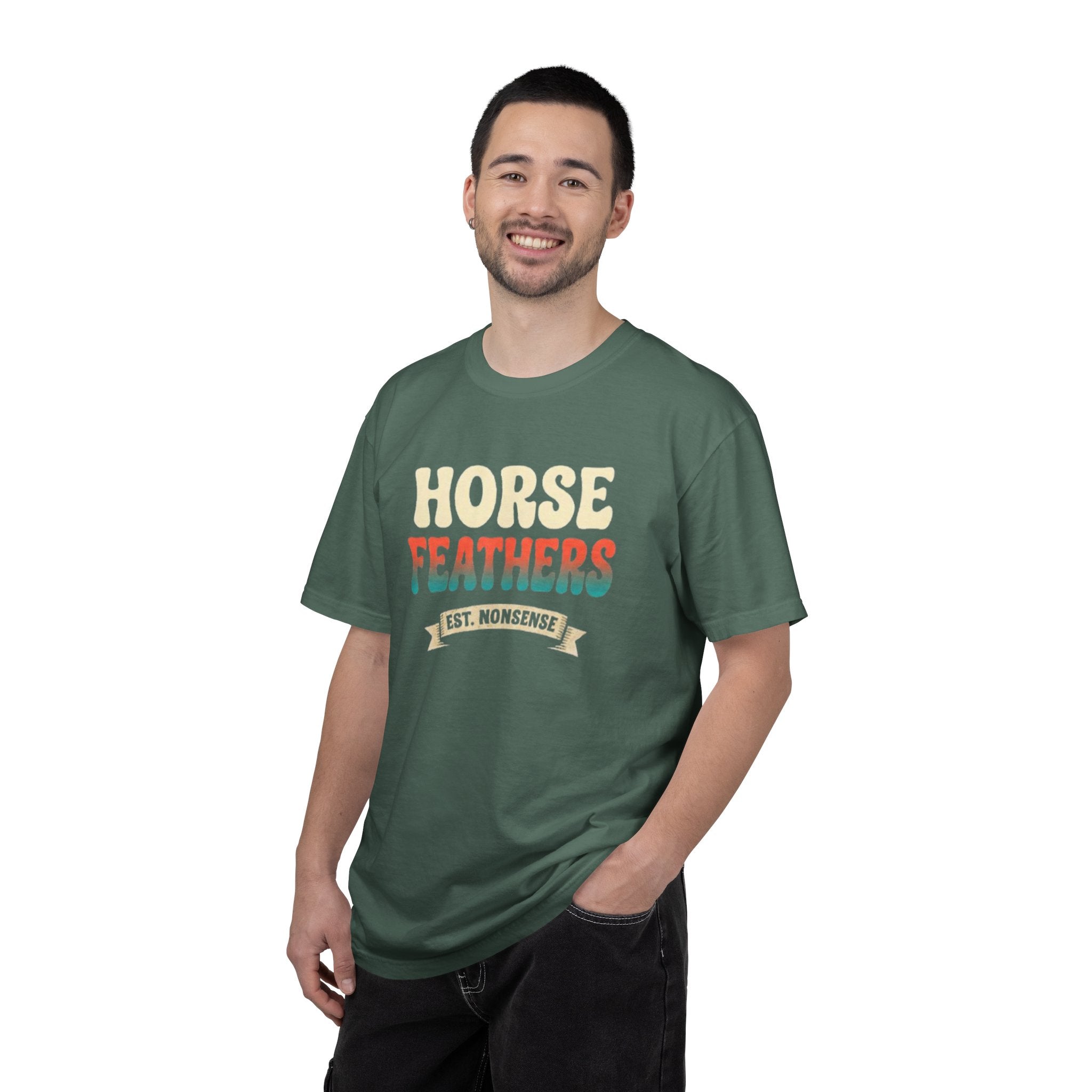 Horse Feathers Graphic T-Shirt Vintage Retro Logo Tee