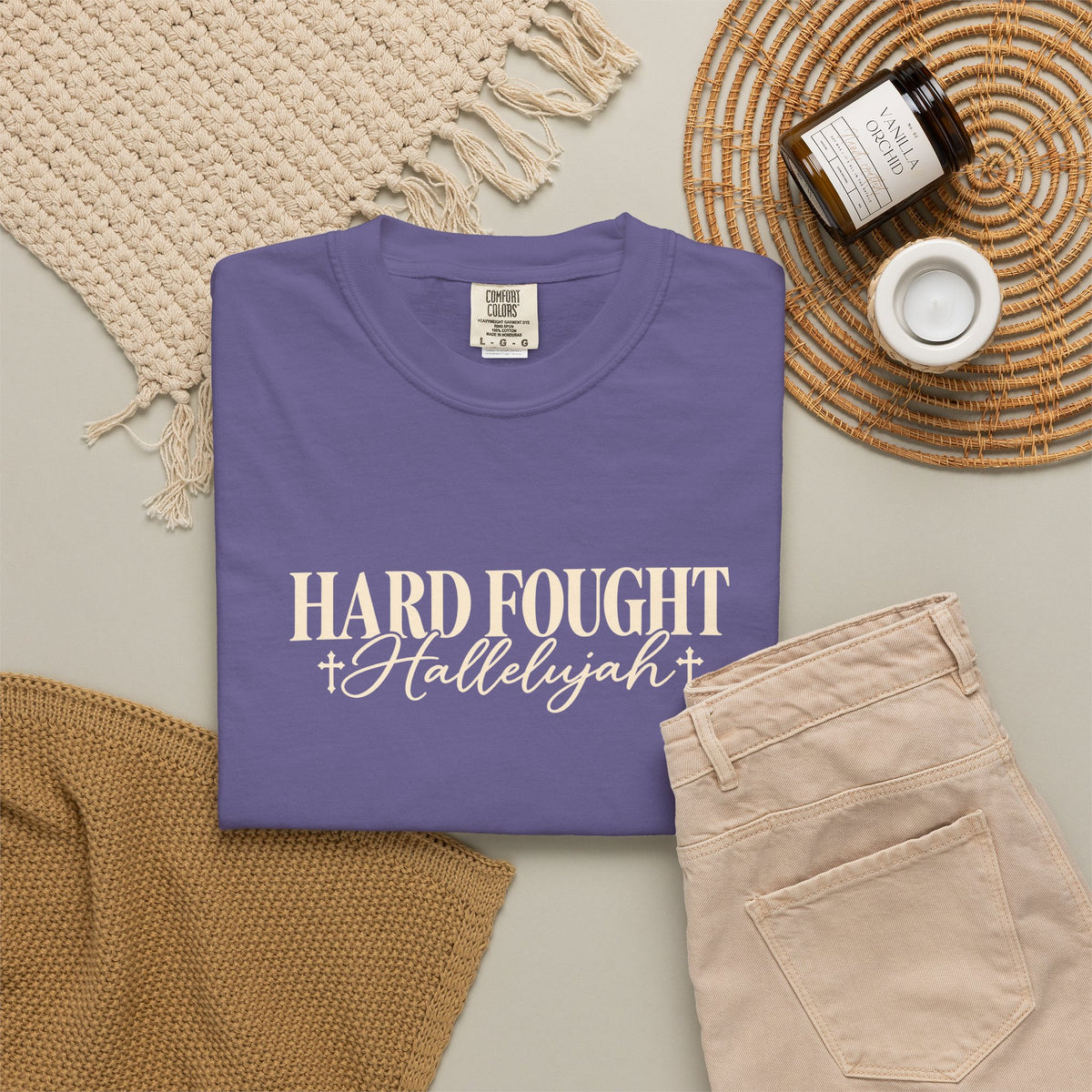 Hard Fought Hallelujah T Shirt Inspirational Christian Graphic Tee