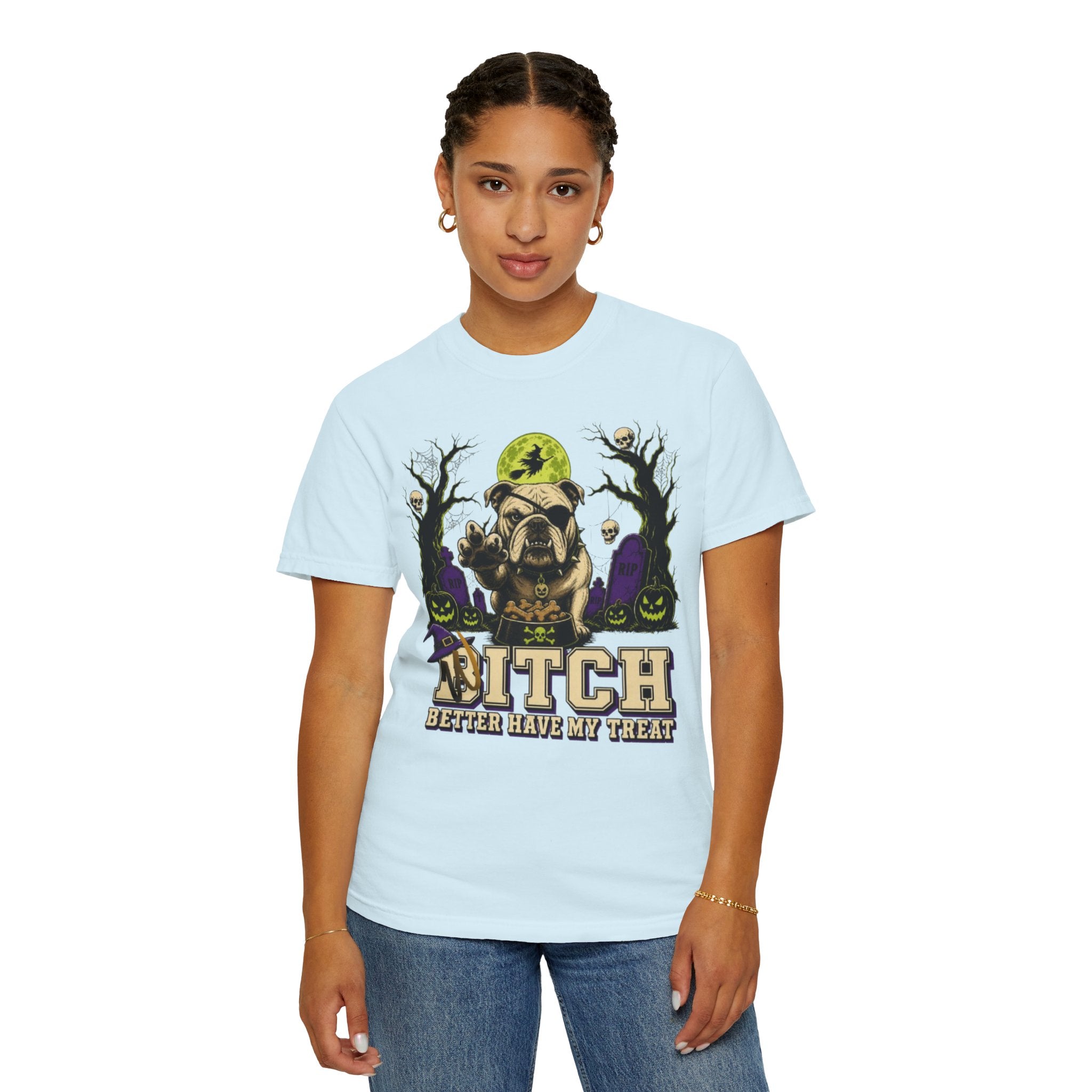 Halloween Bulldog T Shirt Bitch Better Have My Treat Spooky Costume Tee