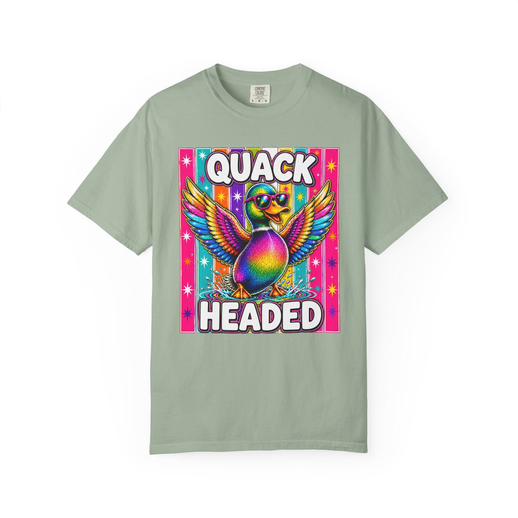 Quack Headed Duck T Shirt Vibrant Retro Rainbow Duck Graphic Tee