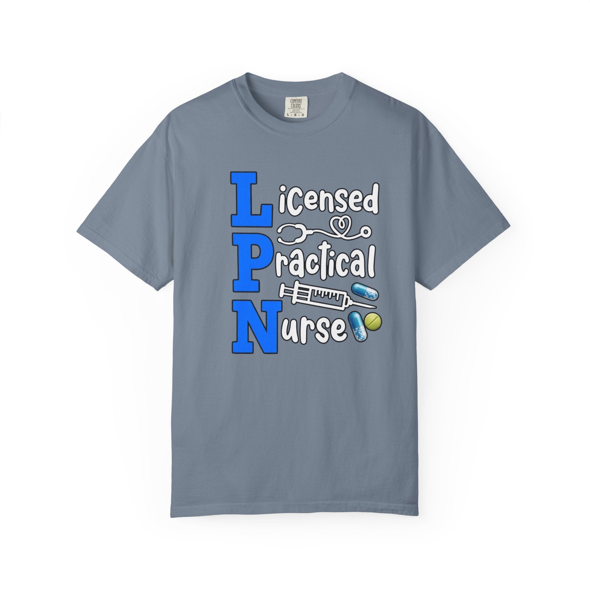 LPN Licensed Practical Nurse Graphic T-Shirt Cute Medical Badge & Pills Design