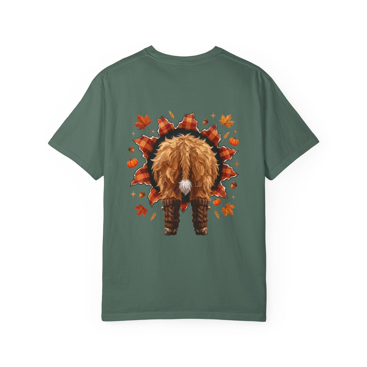 Highland Cow Autumn Tee Shirt Cute Fall Plaid Calf Design