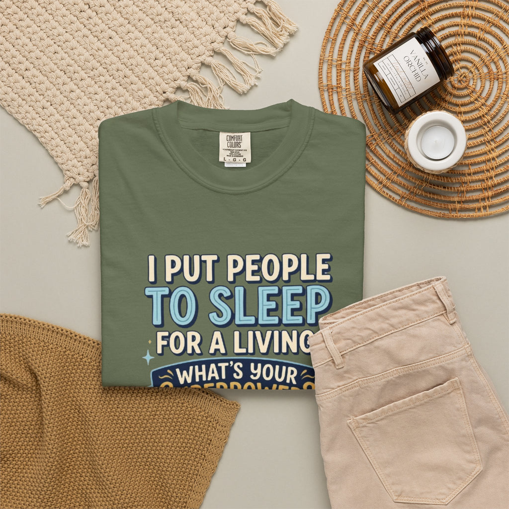 RN Anesthetist Tee Shirt I Put People To Sleep For A Living Nurse Anesthesia Tee