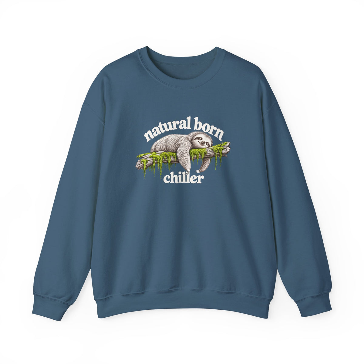 Natural Born Chiller Sloth Sweatshirt, Funny Sloth Crewneck, Cute Animal Sweater, Cozy Introvert Gift, Vintage Sloth Lover Shirt