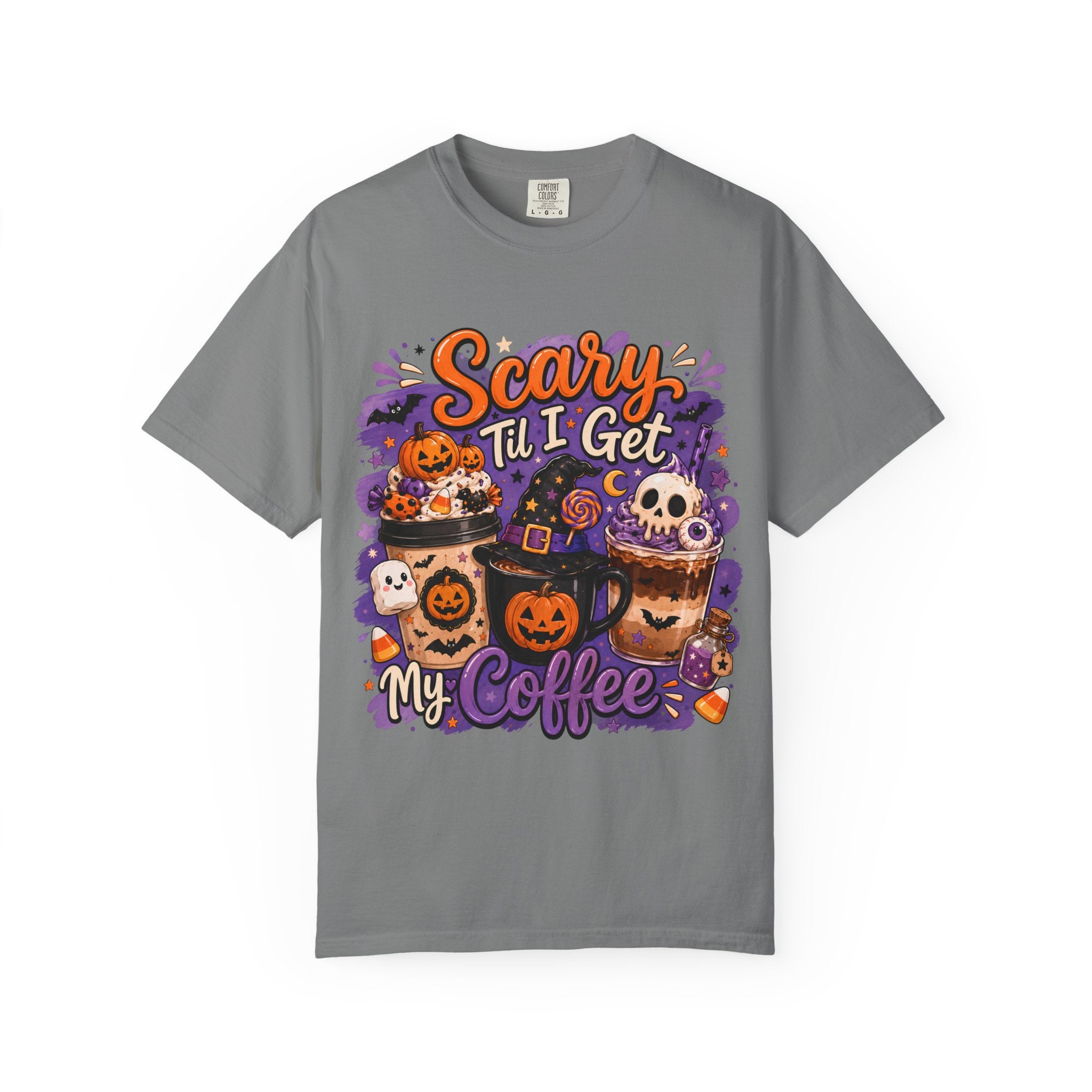 Halloween Coffee T Shirt Scary Til I Get My Coffee