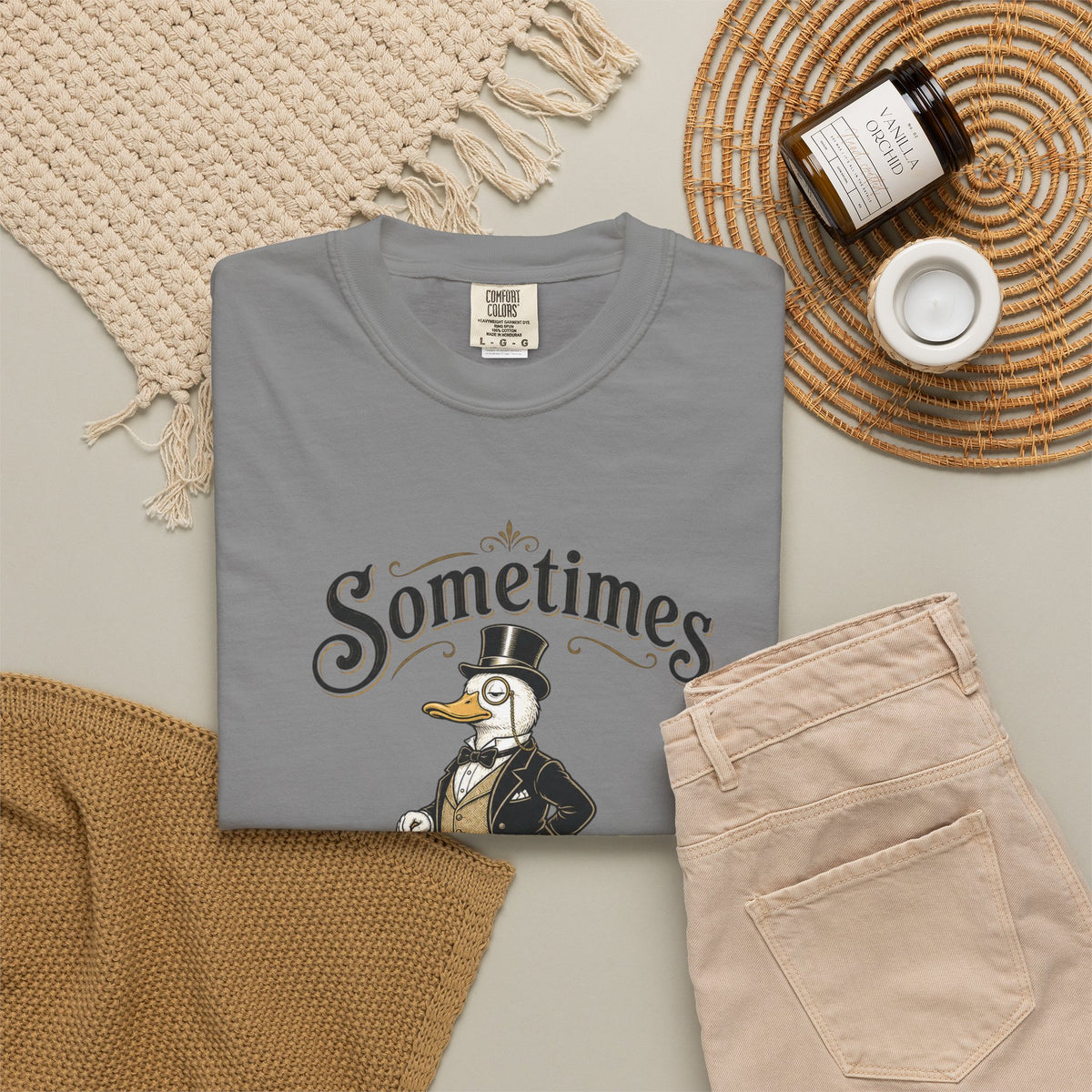 Sometimes I Just Be Fartin Tee Shirt Humorous Vintage Duck Graphic Tee
