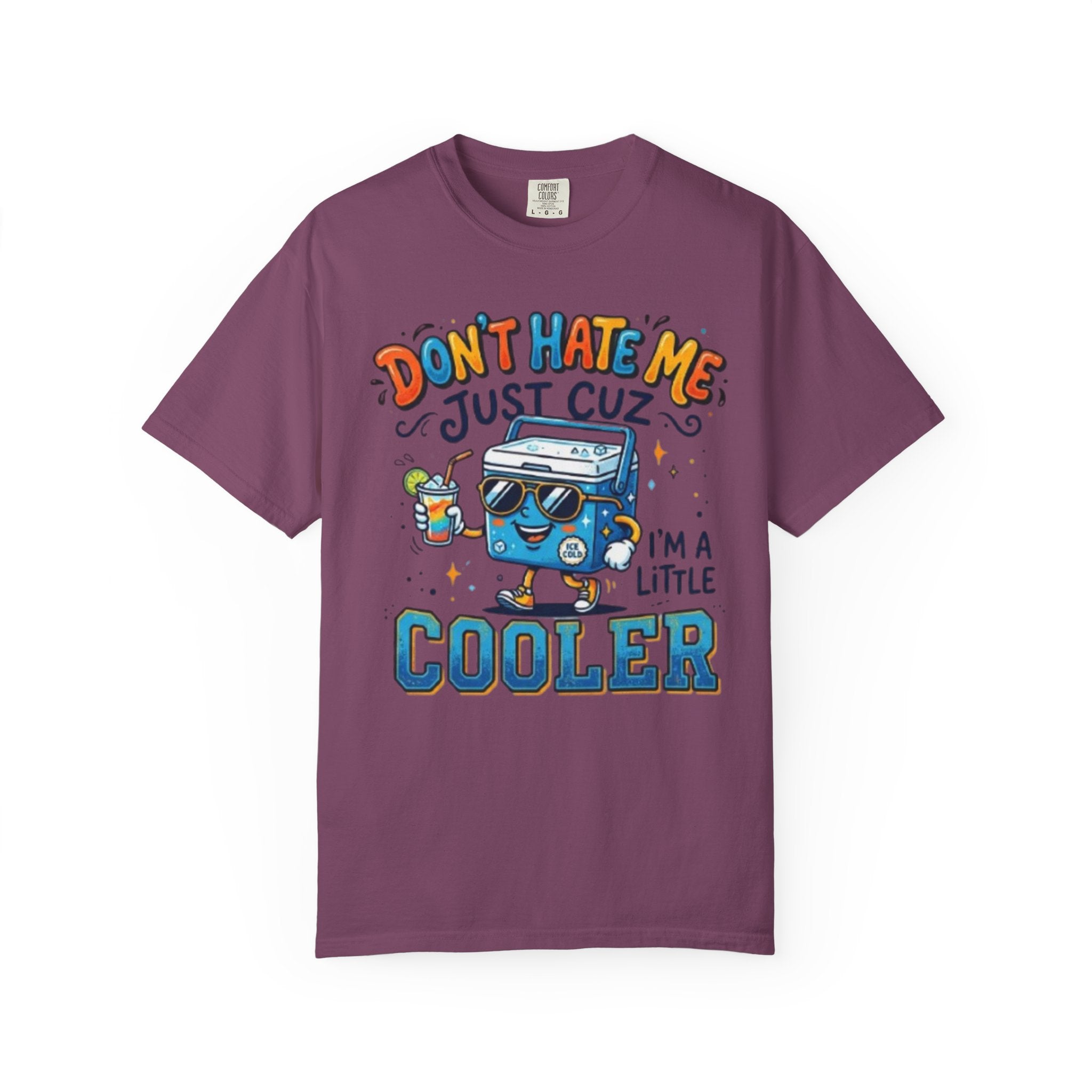 Cooler Cartoon T‑Shirt Don't Hate Me Just Cuz Im a Little Cooler Funny Graphic Tee