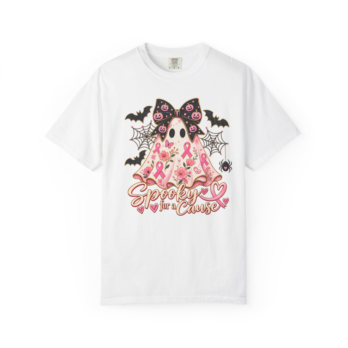 Pink Ribbon Ghost T shirt | Halloween Breast Cancer Awareness