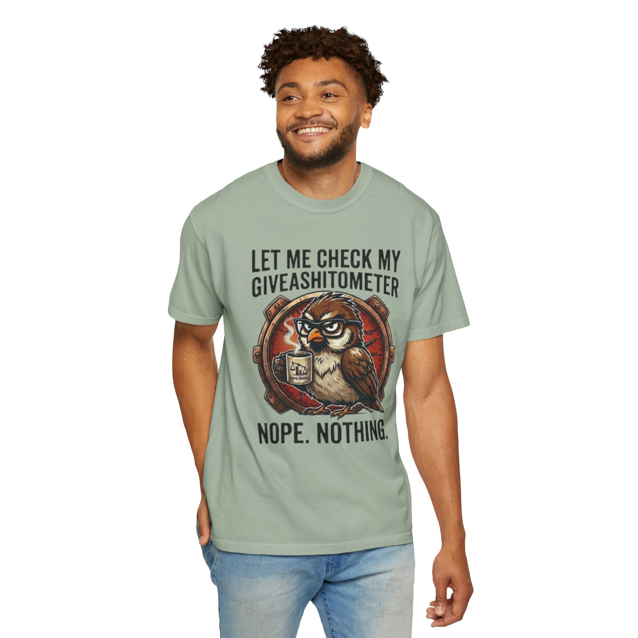 Let Me Check My Giveashitometer TShirt Funny Owl Graphic Tee