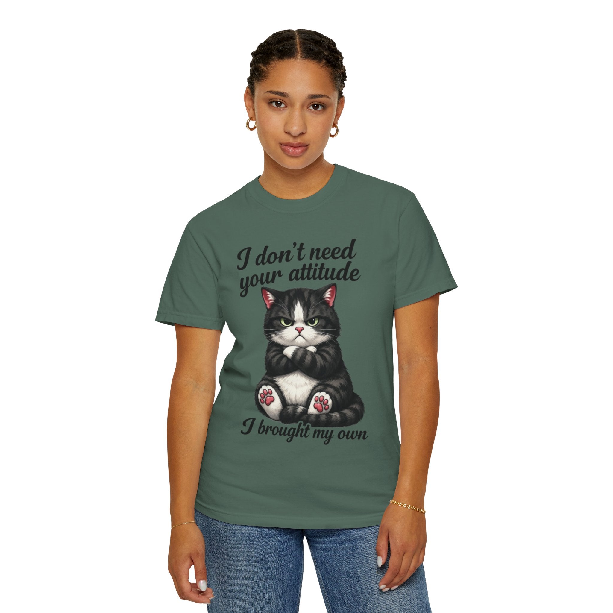 Cat Attitude T-Shirt I Don't Need Your Attitude I Brought My Own Funny Cat Tee