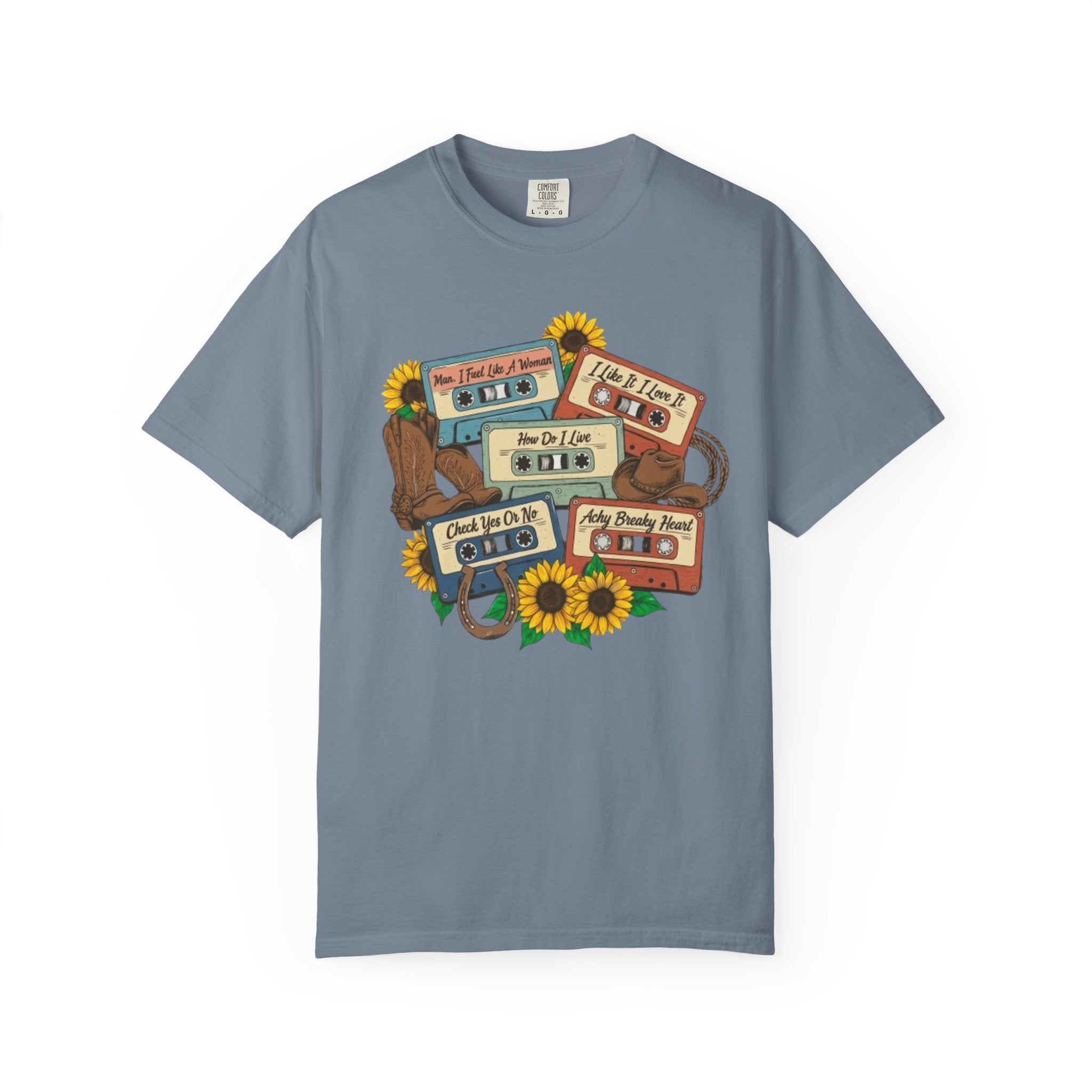 Cassette Mix T Shirt Retro Sunflower Tape Design