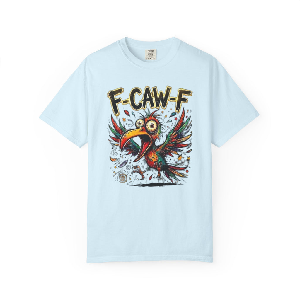 F-CAW-F Cartoon Parrot T-Shirt Colorful Tropical Bird Graphic Tee
