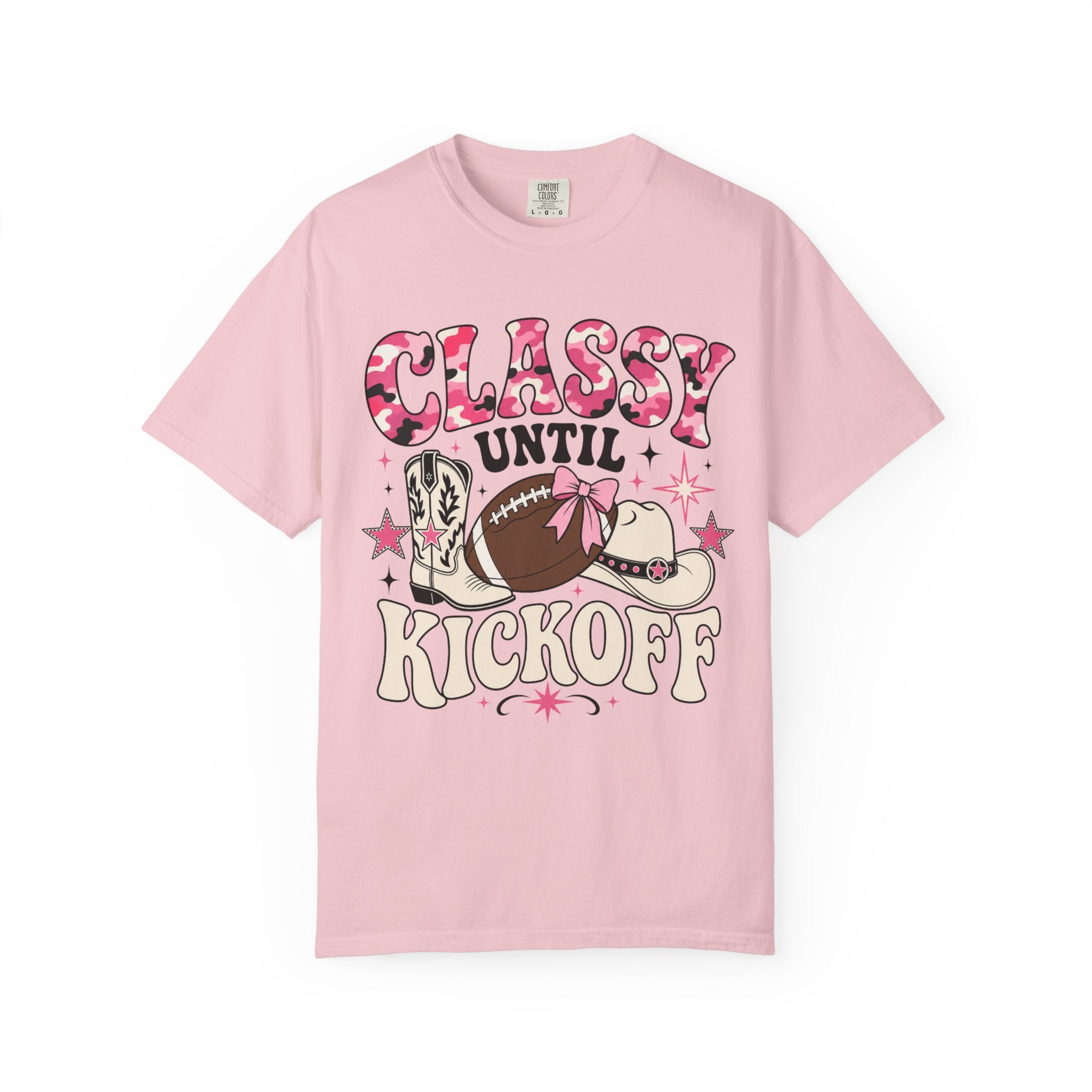 Classy Until Kickoff Football T Shirt Retro Cowgirl Game Day Tee
