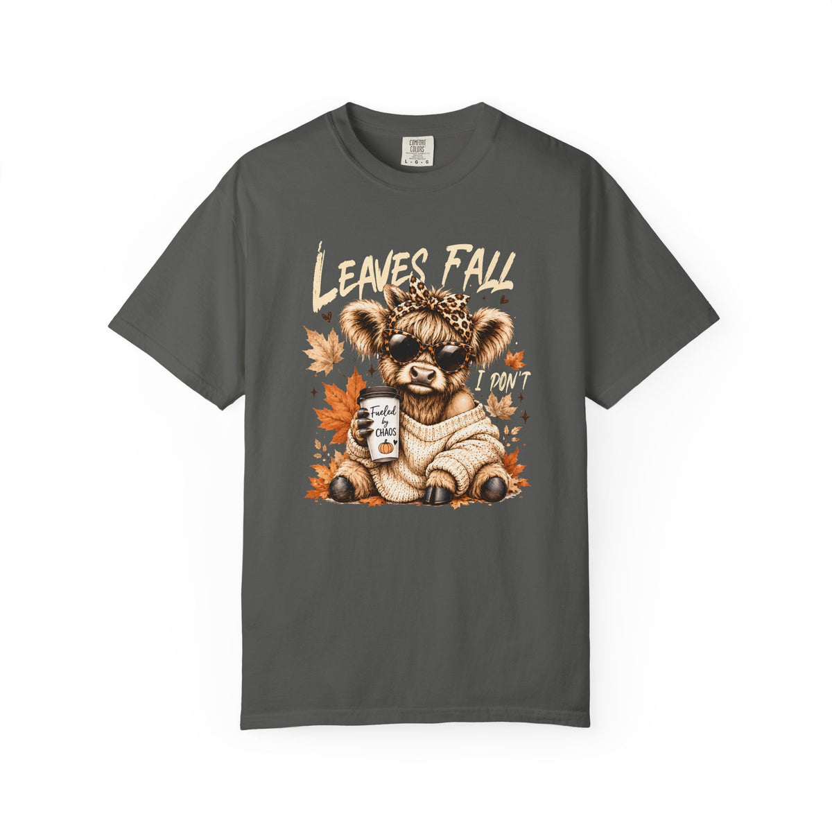 Fall Cow Graphic Tee Shirt Leaves Fall I Dont Cozy Autumn Tee