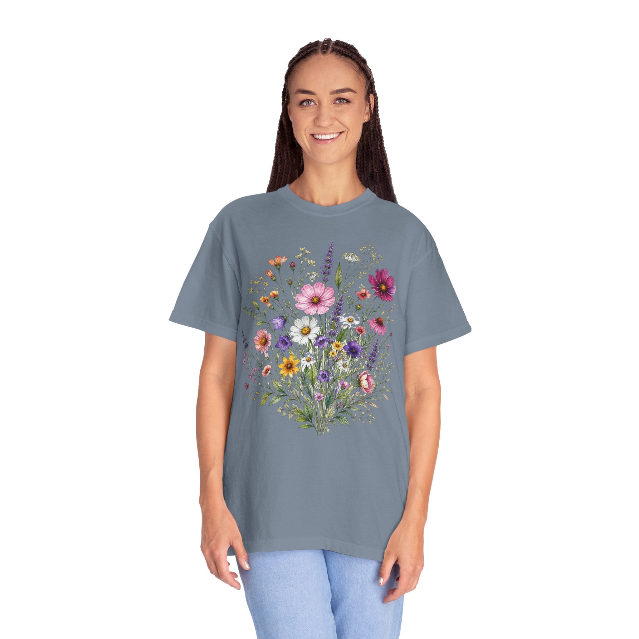 Floral Bouquet T Shirt Wildflower Garden Graphic Tee