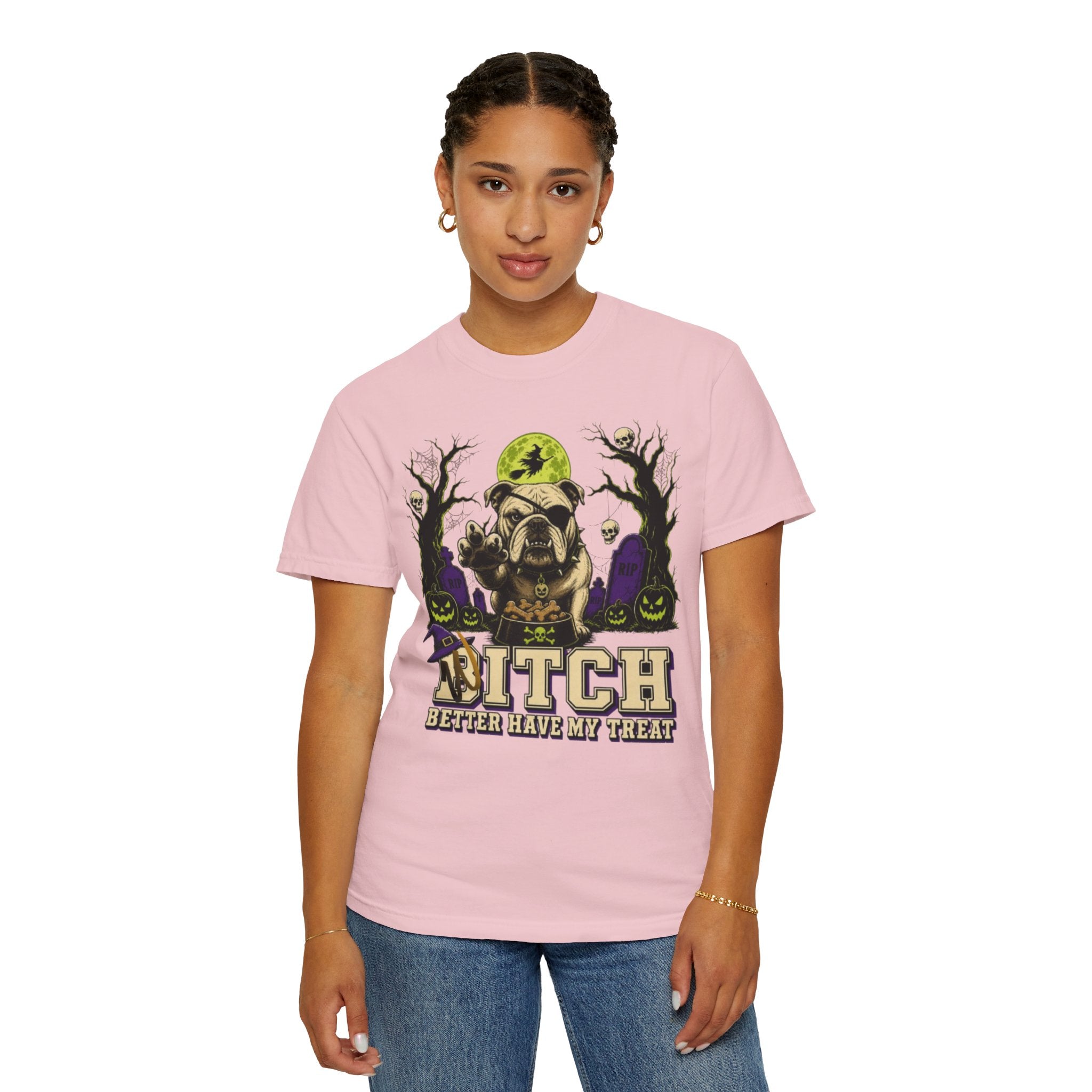 Halloween Bulldog T Shirt Bitch Better Have My Treat Spooky Costume Tee