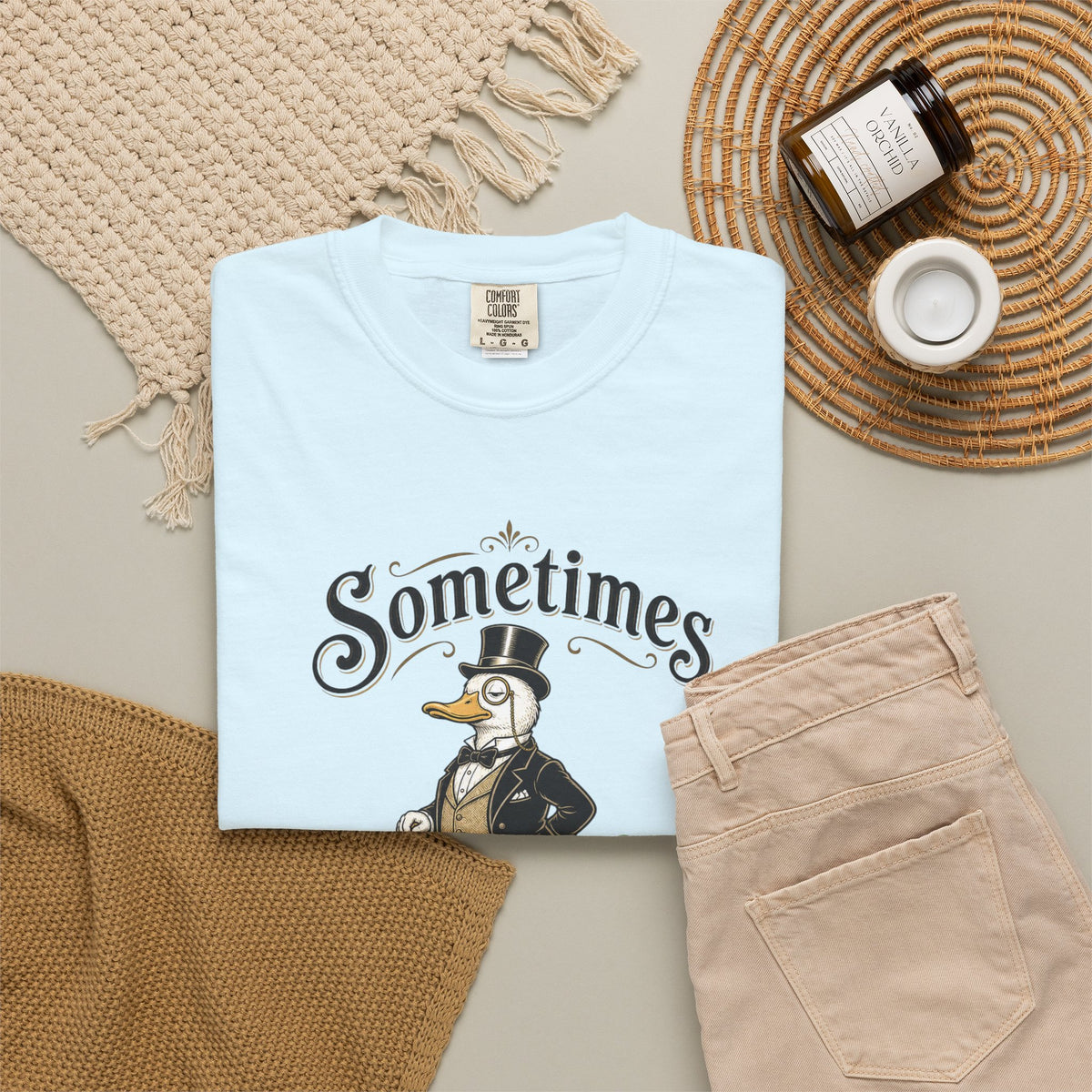 Sometimes I Just Be Fartin Tee Shirt Humorous Vintage Duck Graphic Tee