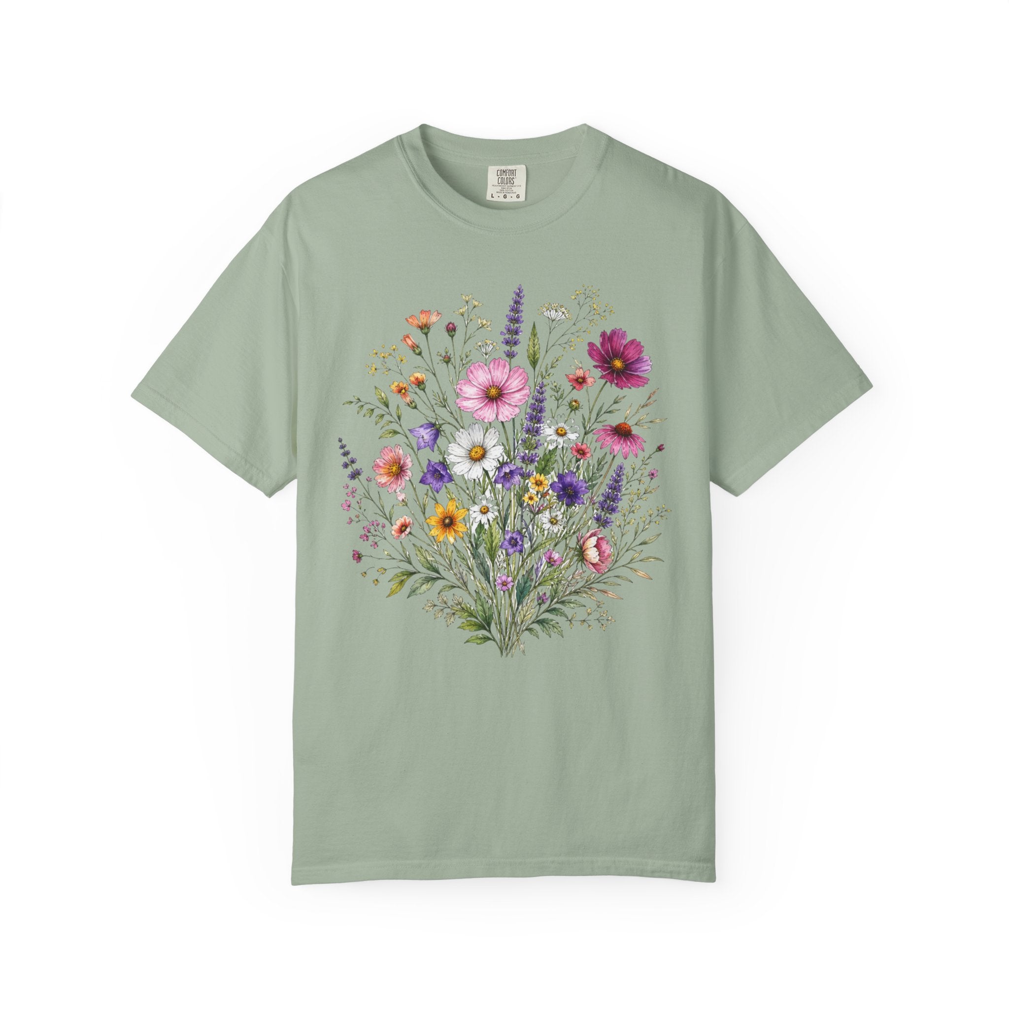 Floral Bouquet T Shirt Wildflower Garden Graphic Tee