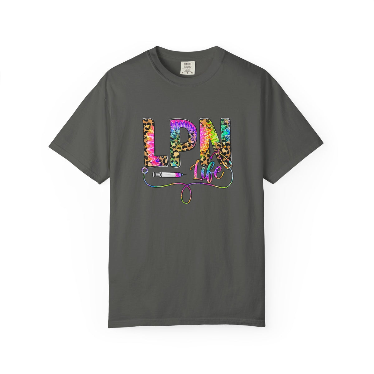 LPN Life T Shirt Colorful Leopard Stethoscope Nursing Tee