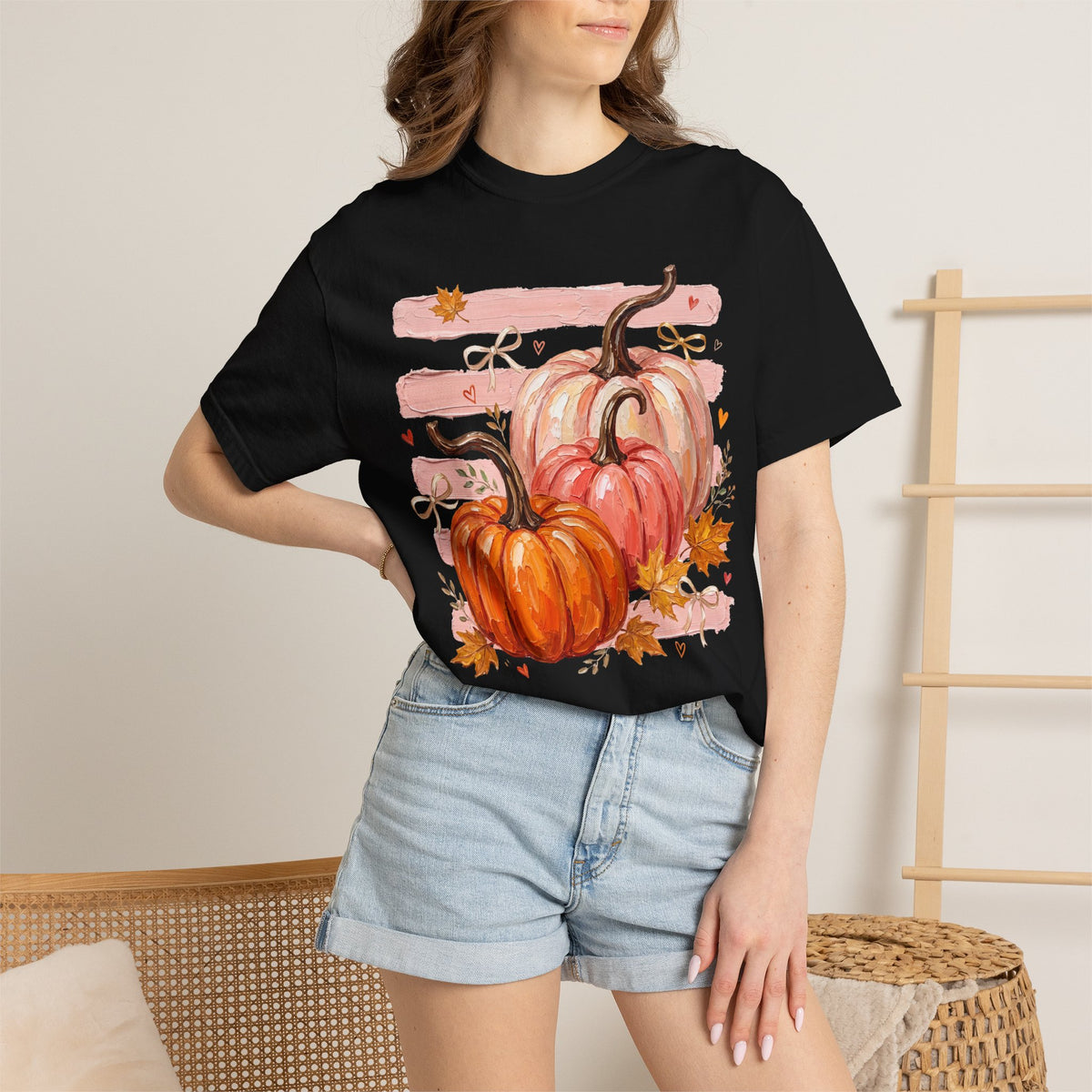 Pumpkin Harvest Tee Shirt Autumn Watercolor Pumpkins Tee