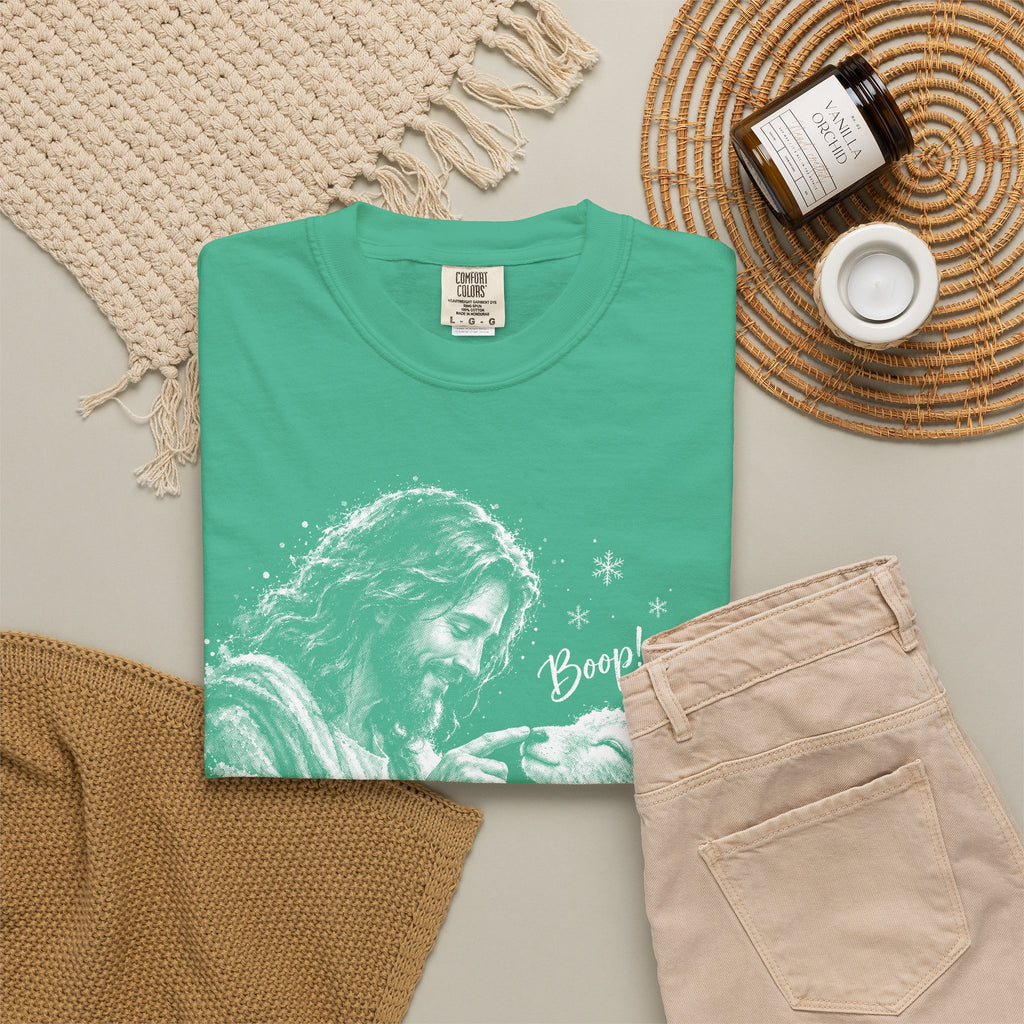 Jesus Boop Shirt, Jesus and Lamb Christian T-Shirt, Cute Faith Based Tee, Funny Jesus Shirt, Religious Gift for Women, Christian Graphic Tee