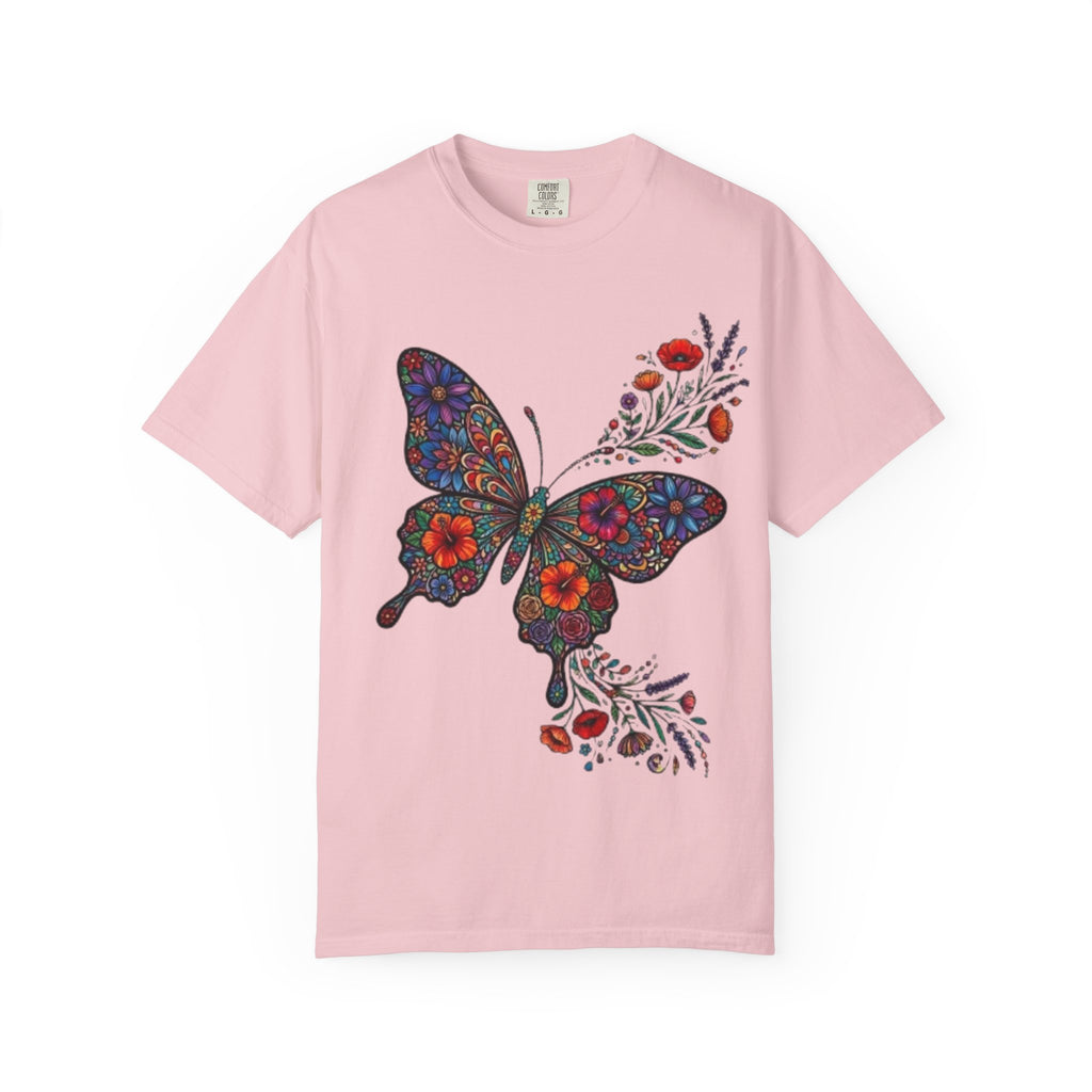 Floral Mosaic Butterfly T Shirt