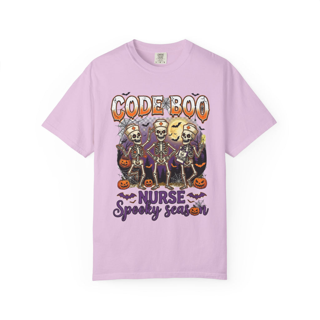 Nurse Code Boo Halloween T‑Shirt Spooky Season Skeletons