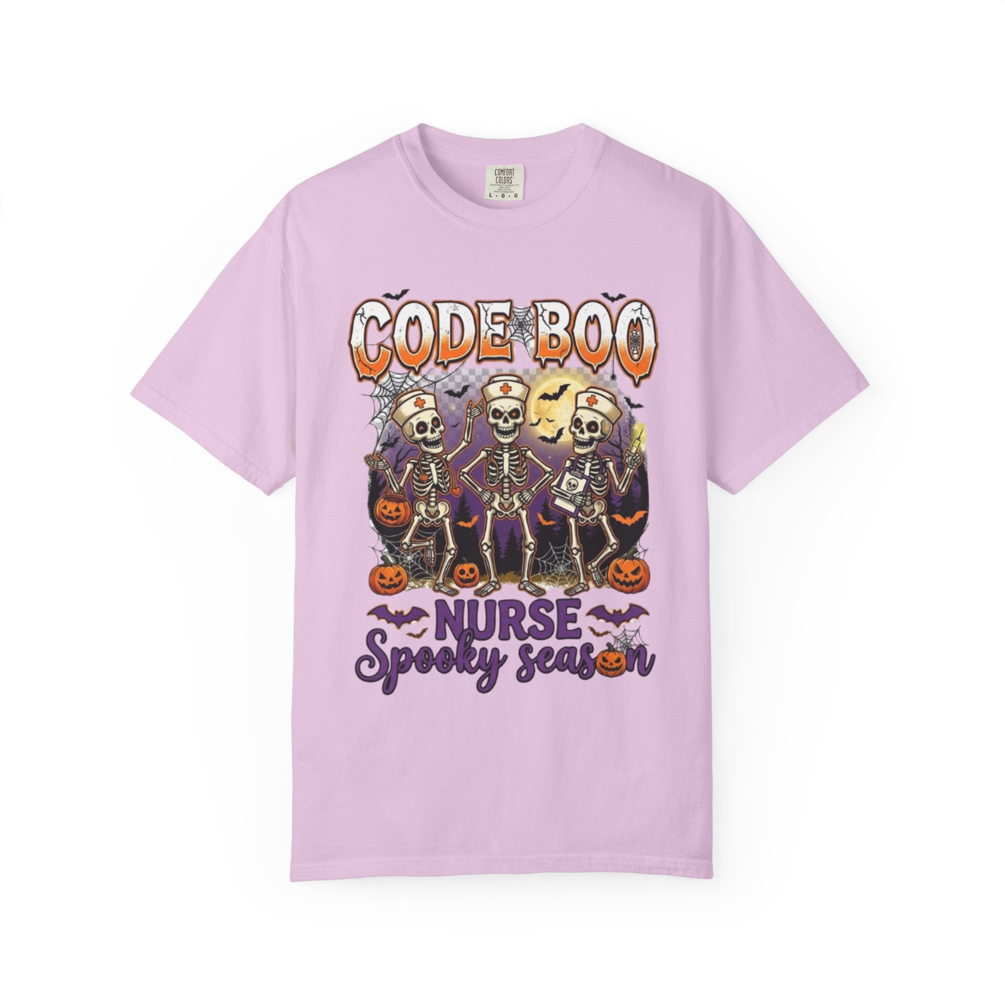 Nurse Code Boo Halloween T‑Shirt Spooky Season Skeletons