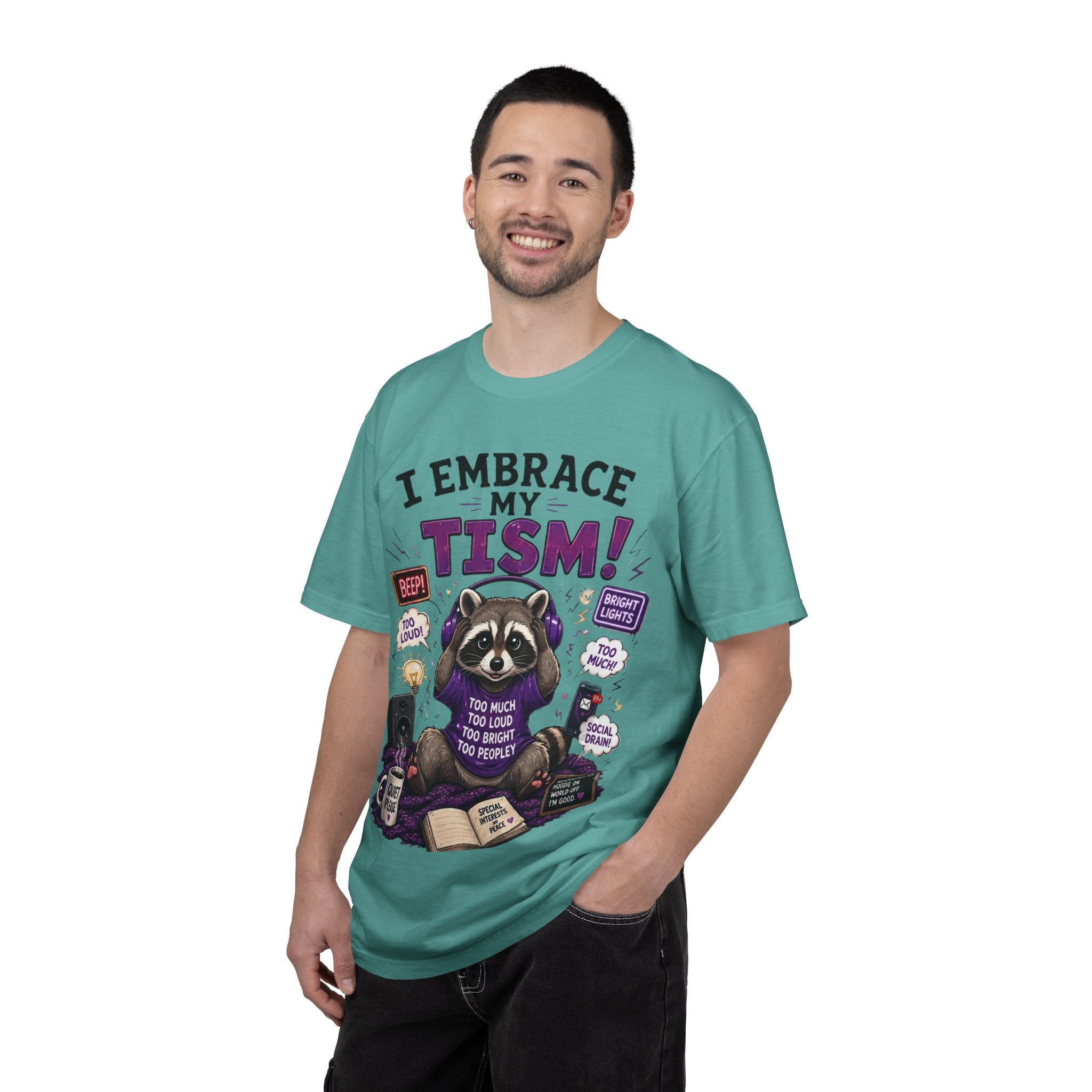 Autism Awareness T-Shirt I Embrace My Tism Raccoon Design